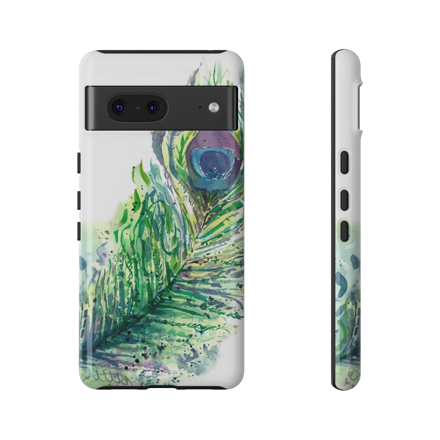 Colorful Peacock Feather Tough Phone Case – Stylish Nature-Inspired Mobile Cover & Unique Gift Idea - Brooke Zitting, LLC