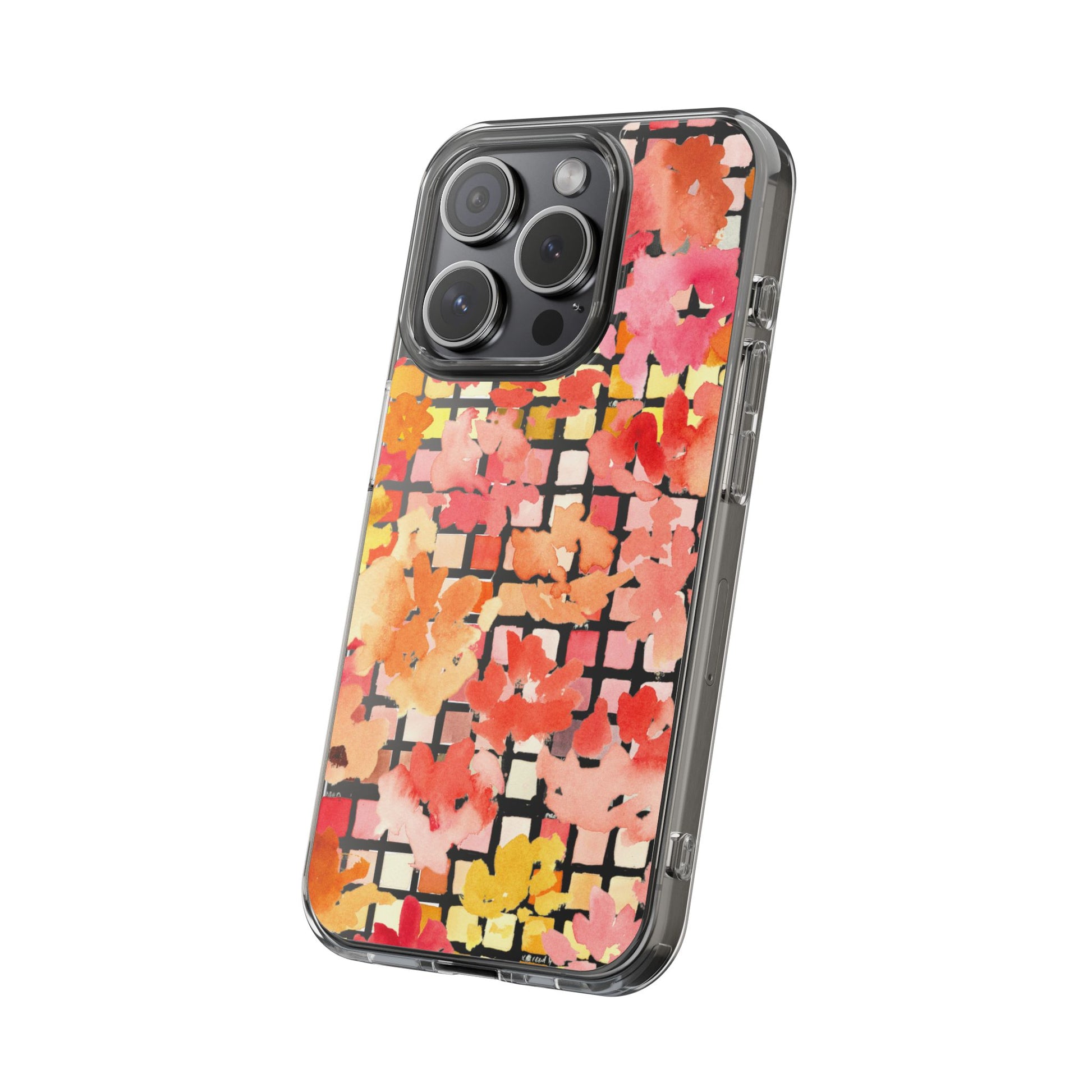Watercolor Pixel Posy Clear Phone Case - Brooke Zitting, LLC