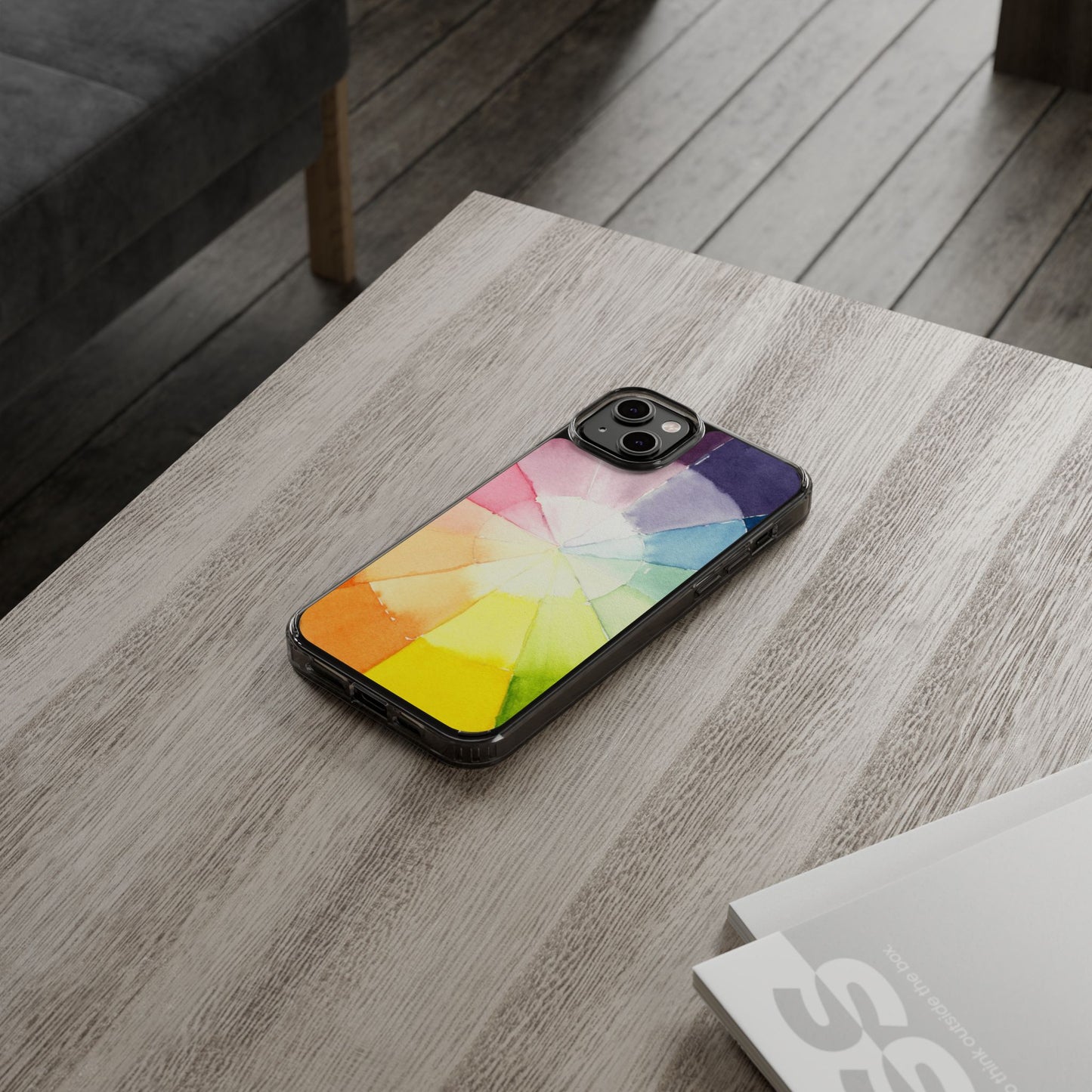 Watercolor Color Wheel Clear Phone Case - Brooke Zitting, LLC