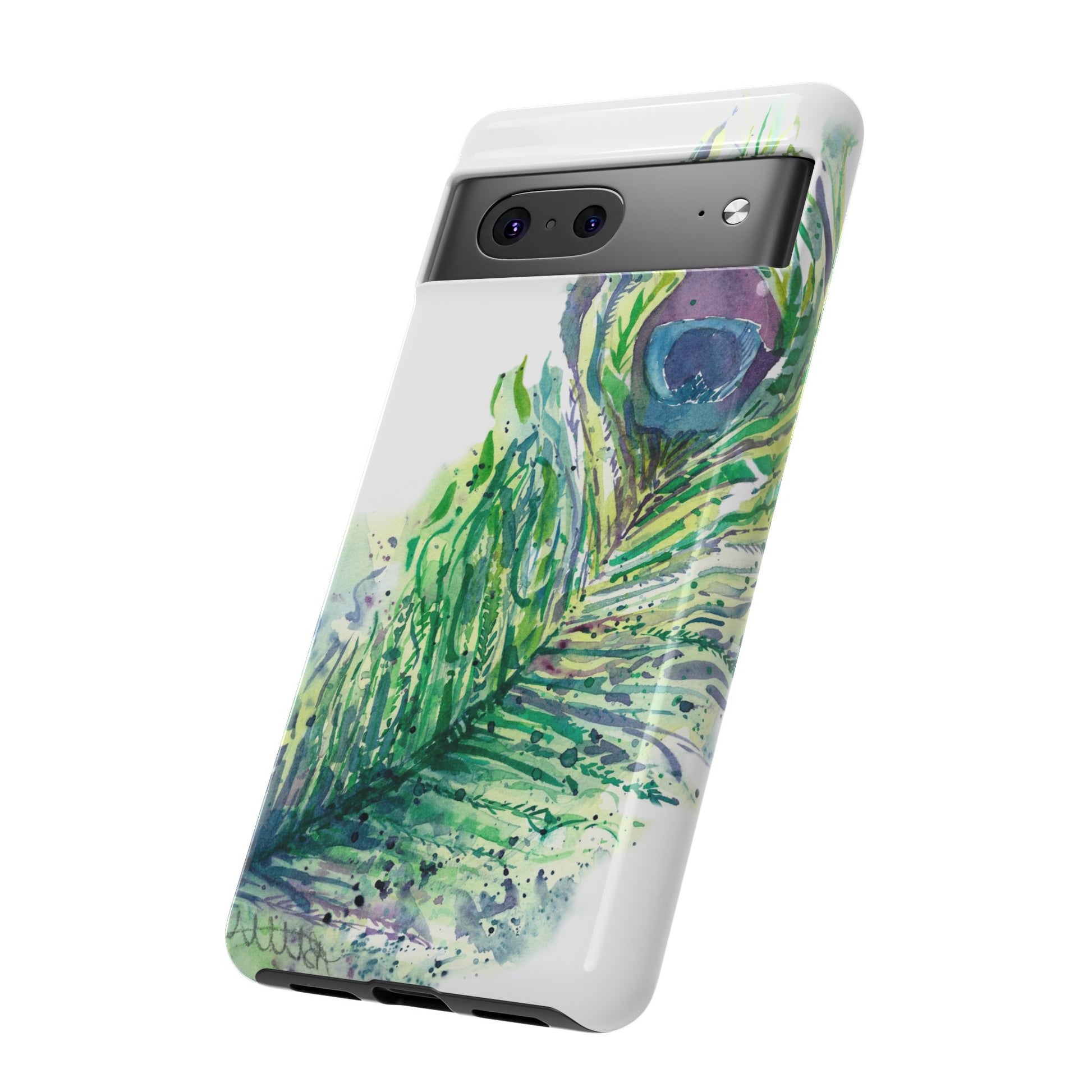 Colorful Peacock Feather Tough Phone Case – Stylish Nature-Inspired Mobile Cover & Unique Gift Idea - Brooke Zitting, LLC