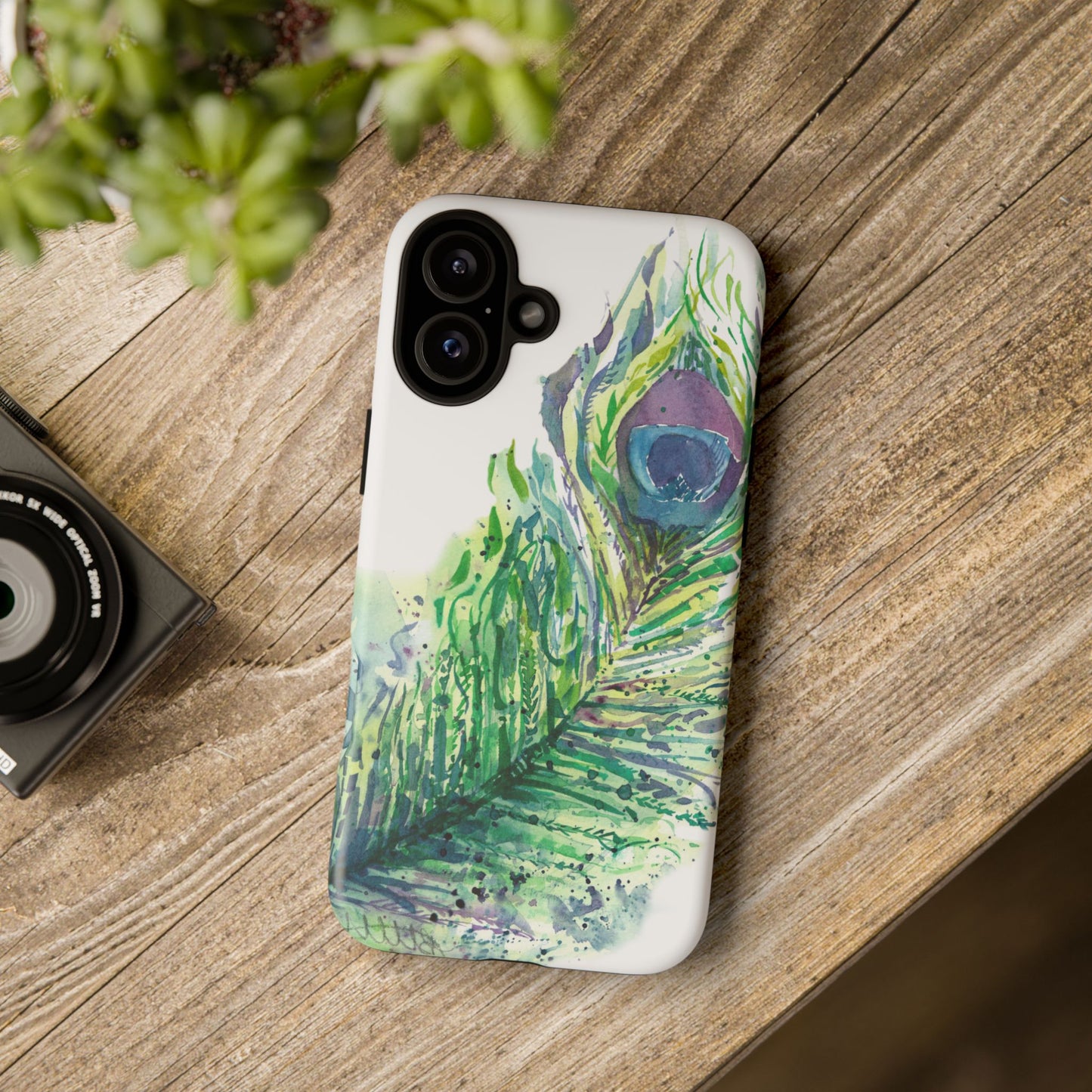 Colorful Peacock Feather Tough Phone Case – Stylish Nature-Inspired Mobile Cover & Unique Gift Idea - Brooke Zitting, LLC