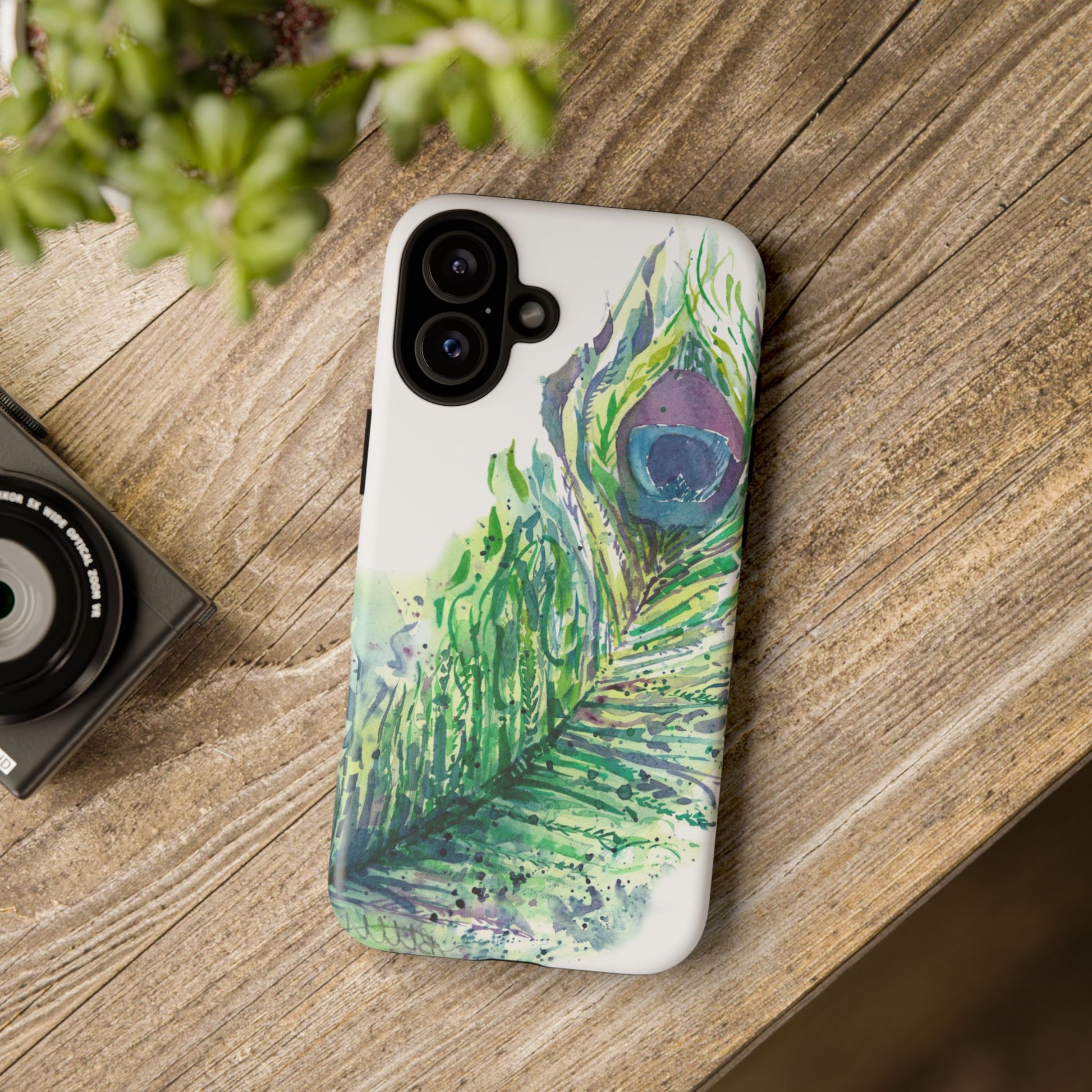Colorful Peacock Feather Tough Phone Case – Stylish Nature-Inspired Mobile Cover & Unique Gift Idea - Brooke Zitting, LLC