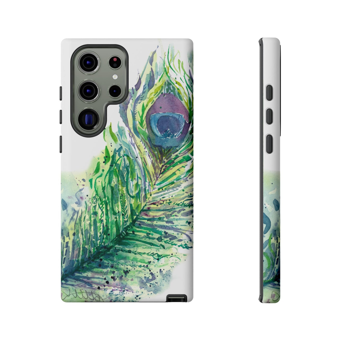 Colorful Peacock Feather Tough Phone Case – Stylish Nature-Inspired Mobile Cover & Unique Gift Idea - Brooke Zitting, LLC
