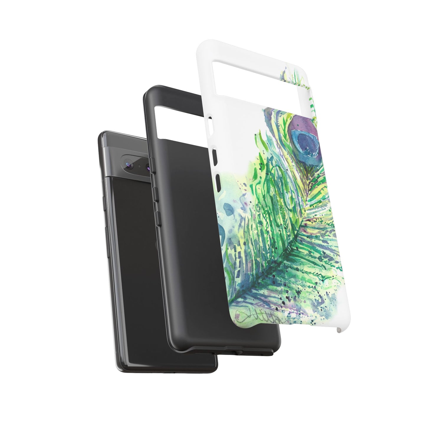 Colorful Peacock Feather Tough Phone Case – Stylish Nature-Inspired Mobile Cover & Unique Gift Idea - Brooke Zitting, LLC