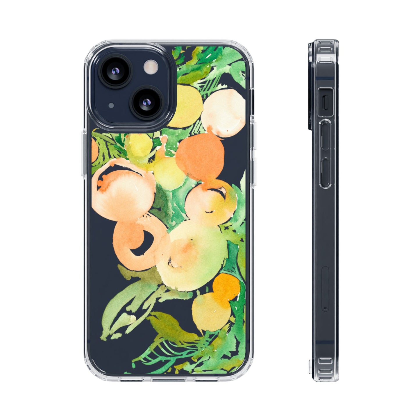 Watercolor Peaches Clear Phone Case - Brooke Zitting, LLC