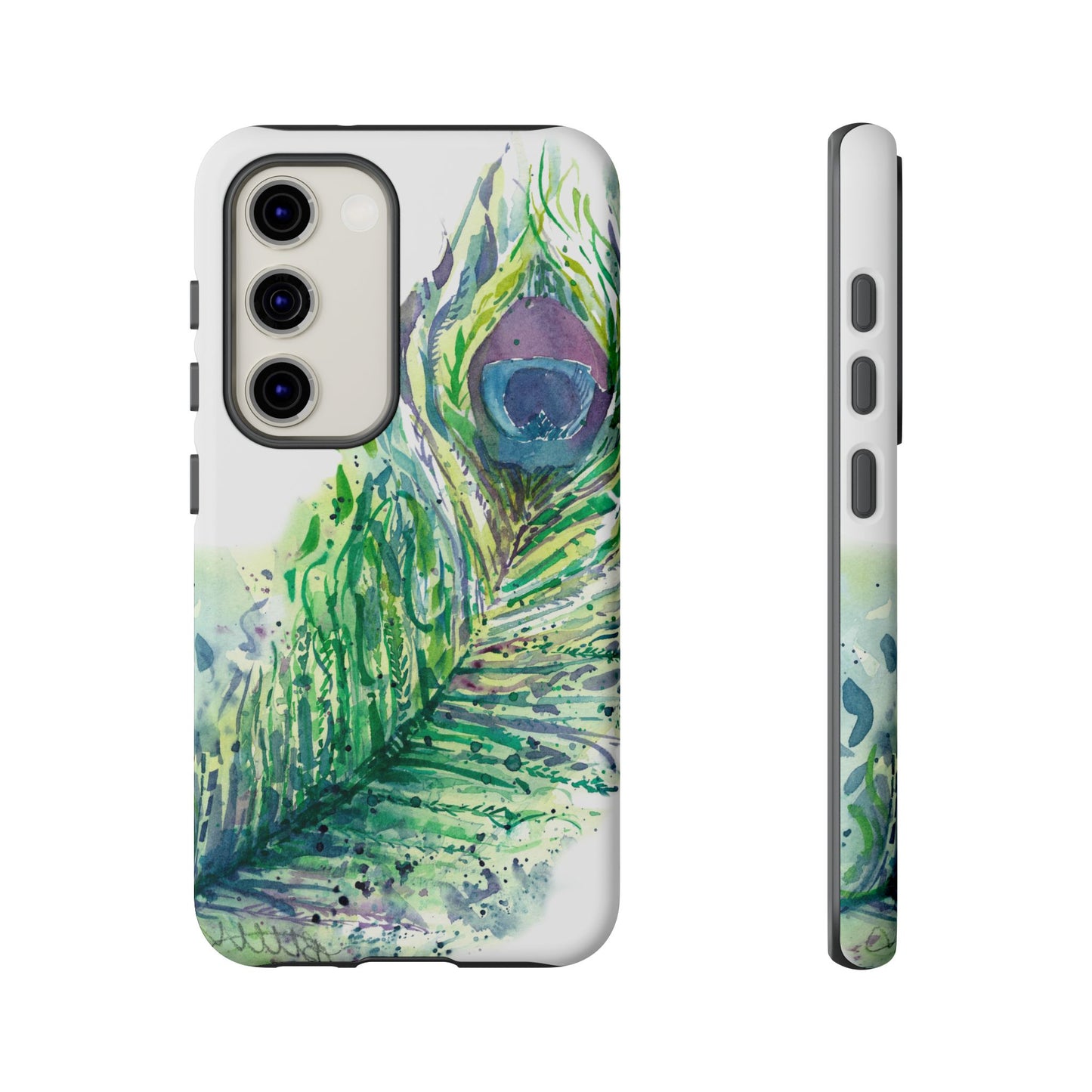 Colorful Peacock Feather Tough Phone Case – Stylish Nature-Inspired Mobile Cover & Unique Gift Idea - Brooke Zitting, LLC