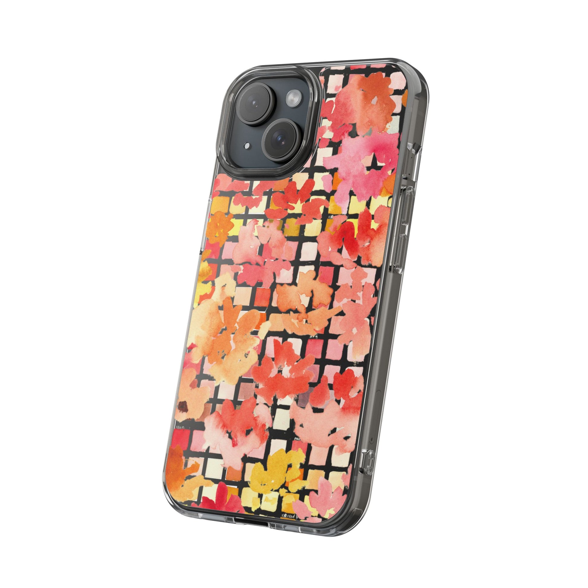 Watercolor Pixel Posy Clear Phone Case - Brooke Zitting, LLC