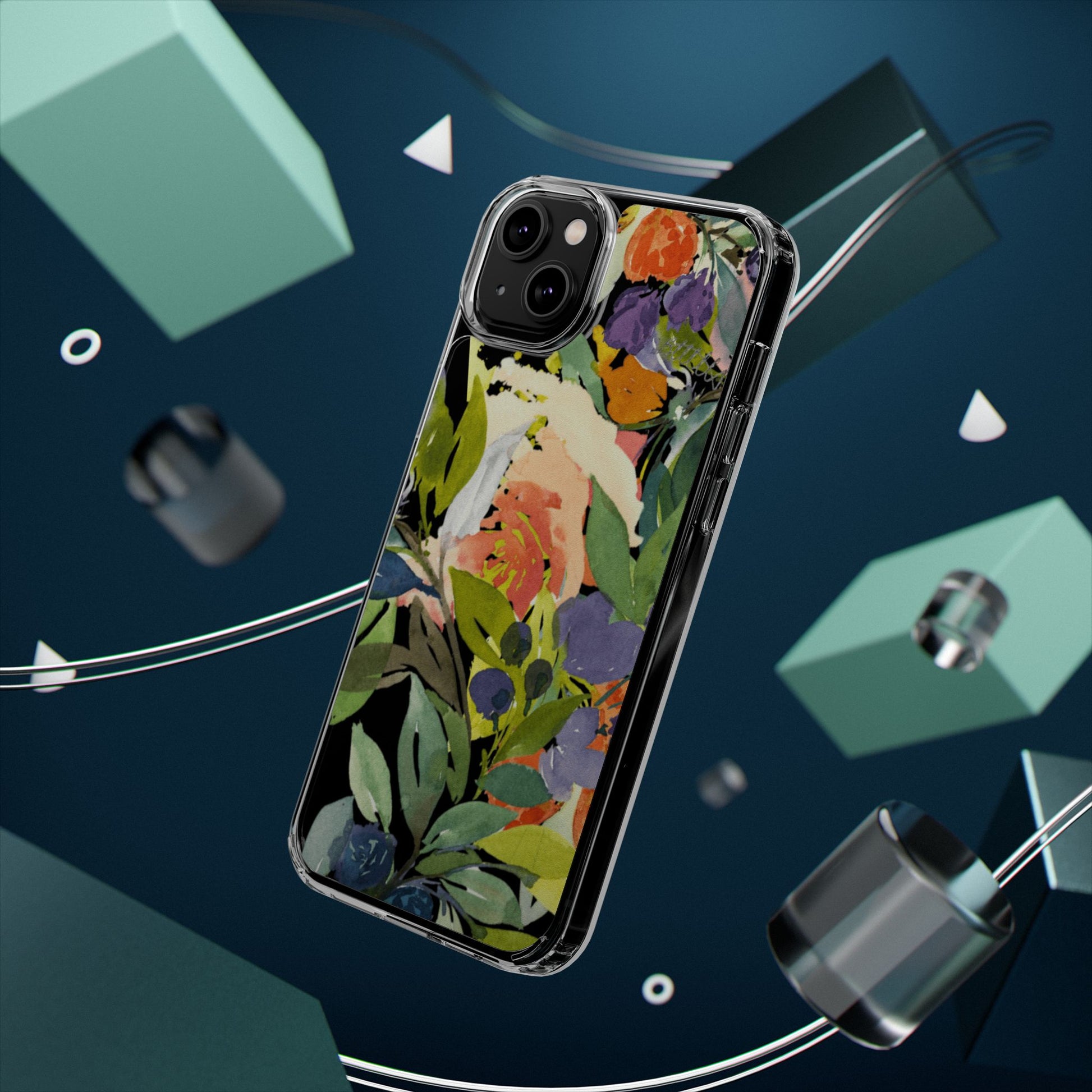 Clear Phone Case with Floral Blooms Design - Brooke Zitting, LLC
