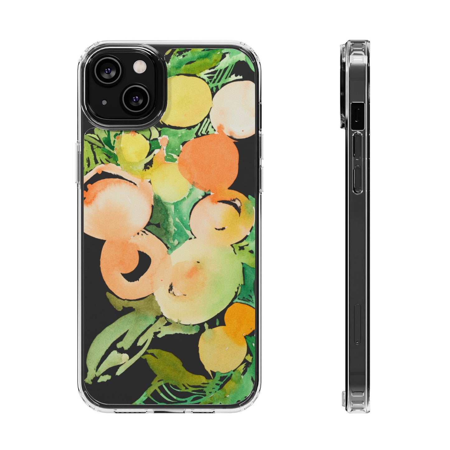 Watercolor Peaches Clear Phone Case - Brooke Zitting, LLC