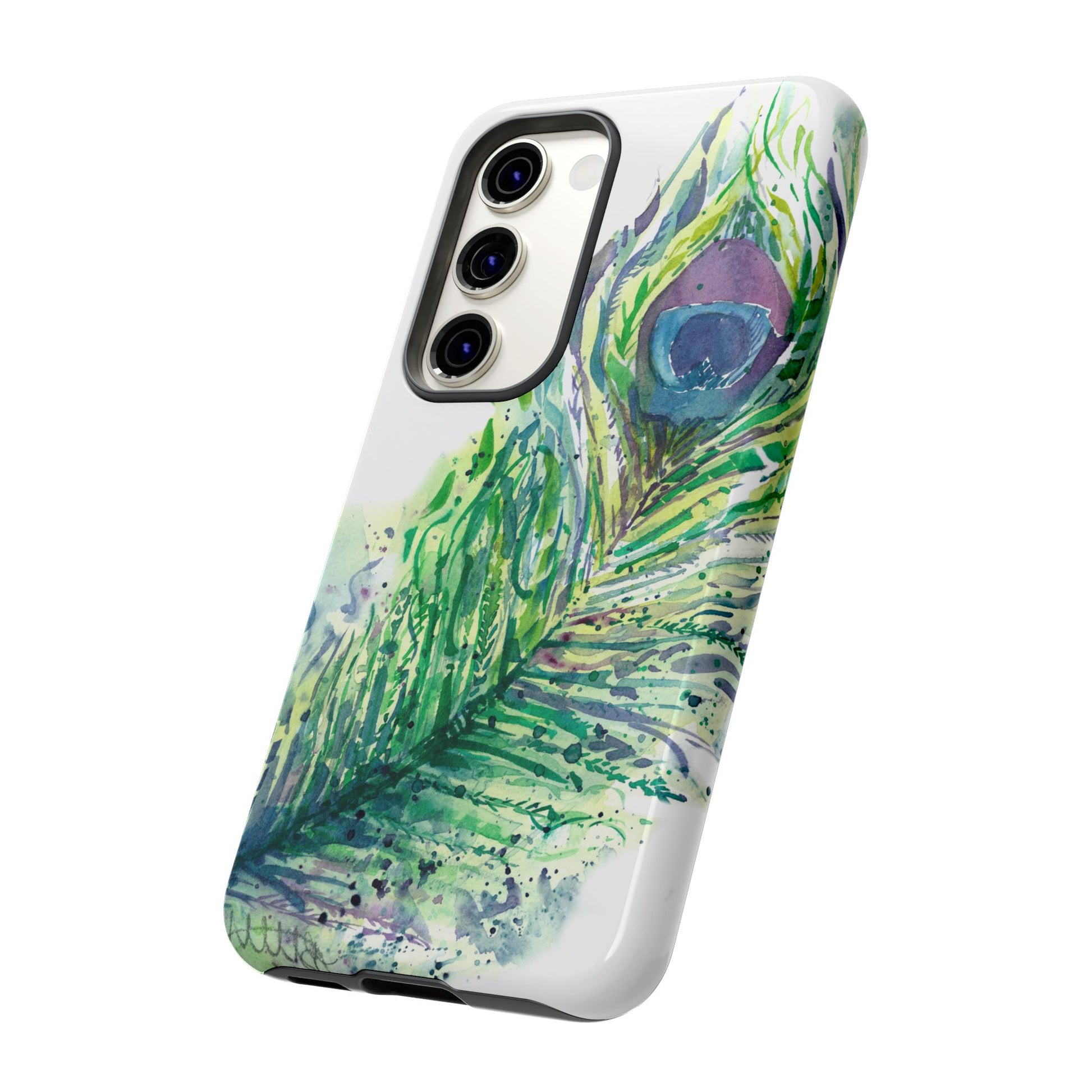 Colorful Peacock Feather Tough Phone Case – Stylish Nature-Inspired Mobile Cover & Unique Gift Idea - Brooke Zitting, LLC