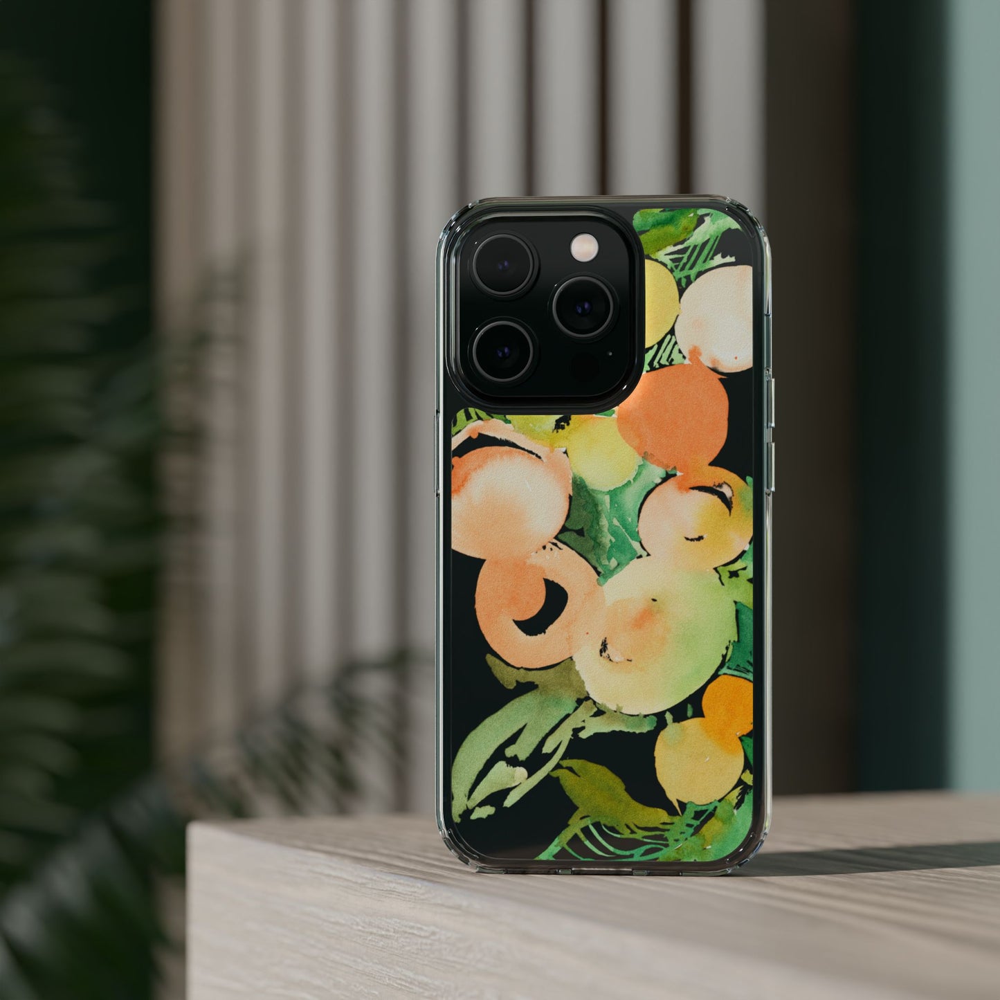 Watercolor Peaches Clear Phone Case - Brooke Zitting, LLC