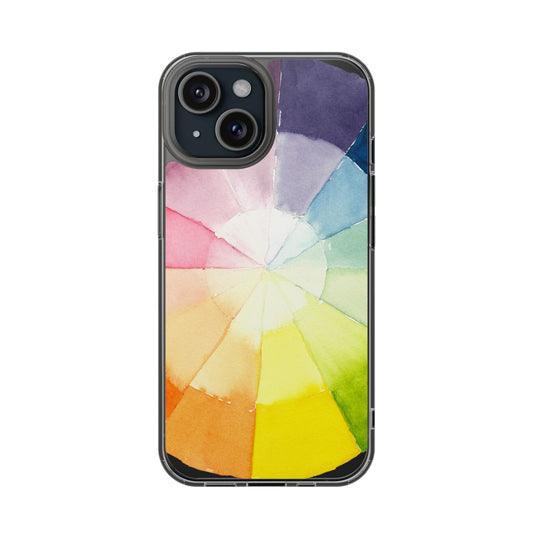 Watercolor Color Wheel Clear Phone Case - Brooke Zitting, LLC