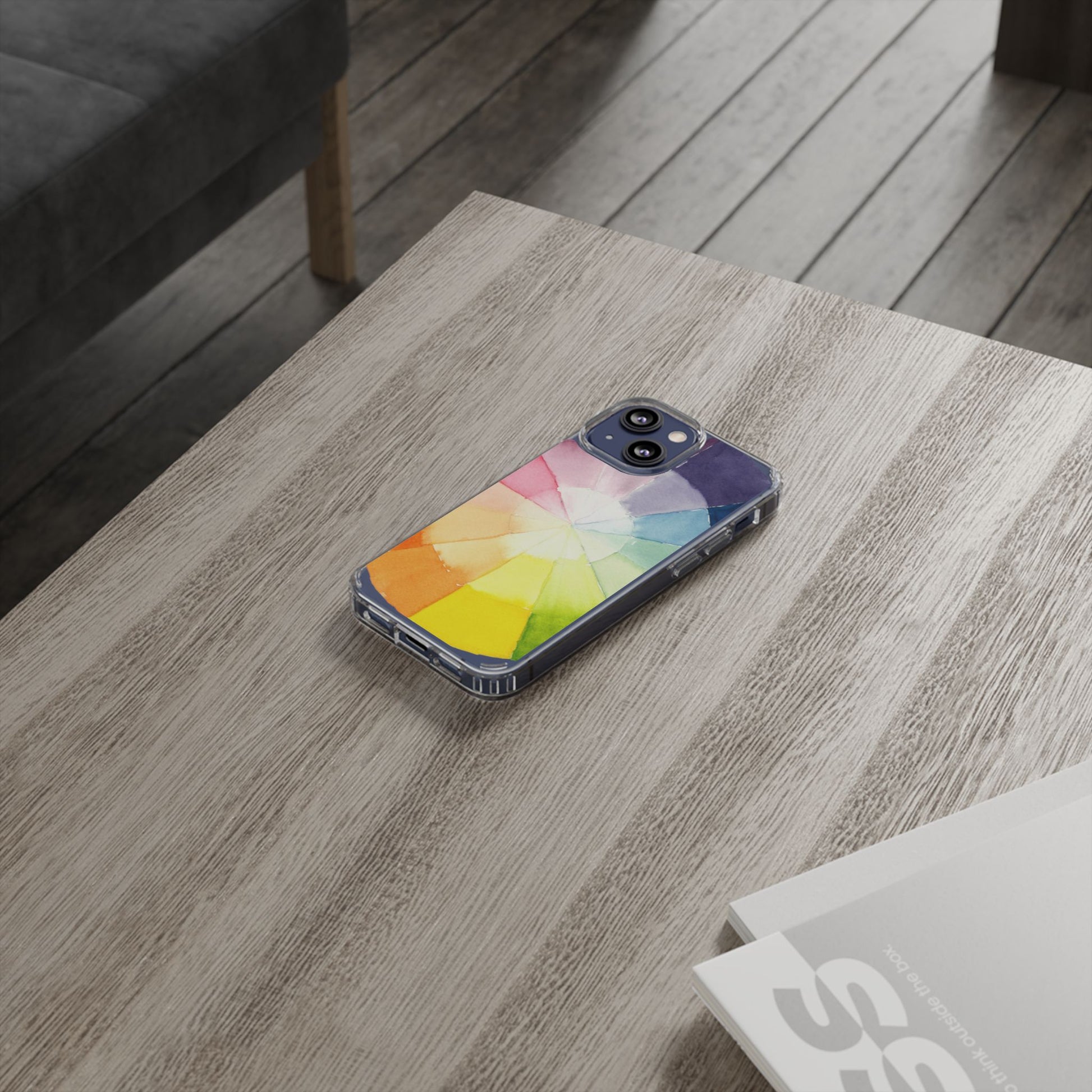 Watercolor Color Wheel Clear Phone Case - Brooke Zitting, LLC