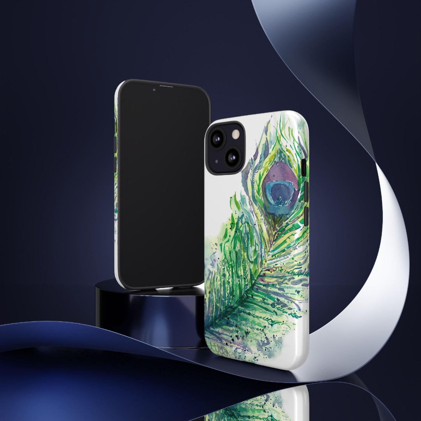 Colorful Peacock Feather Tough Phone Case – Stylish Nature-Inspired Mobile Cover & Unique Gift Idea - Brooke Zitting, LLC