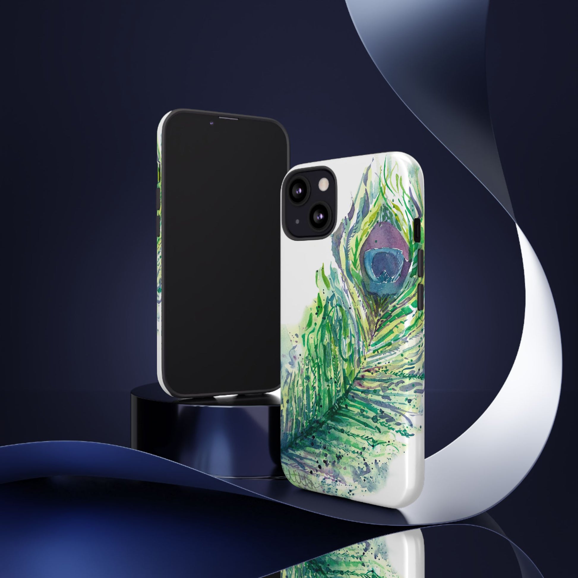 Colorful Peacock Feather Tough Phone Case – Stylish Nature-Inspired Mobile Cover & Unique Gift Idea - Brooke Zitting, LLC