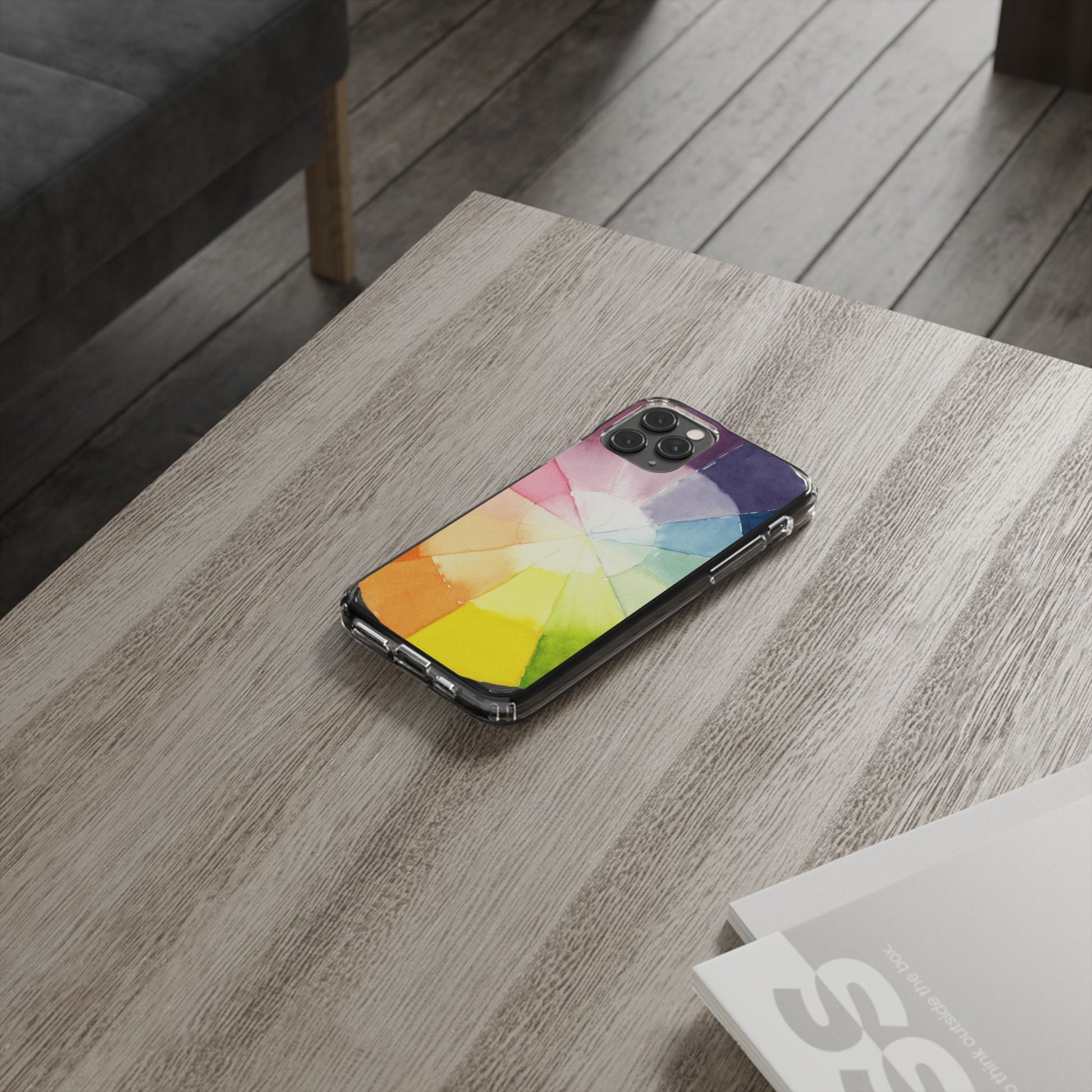 Watercolor Color Wheel Clear Phone Case - Brooke Zitting, LLC