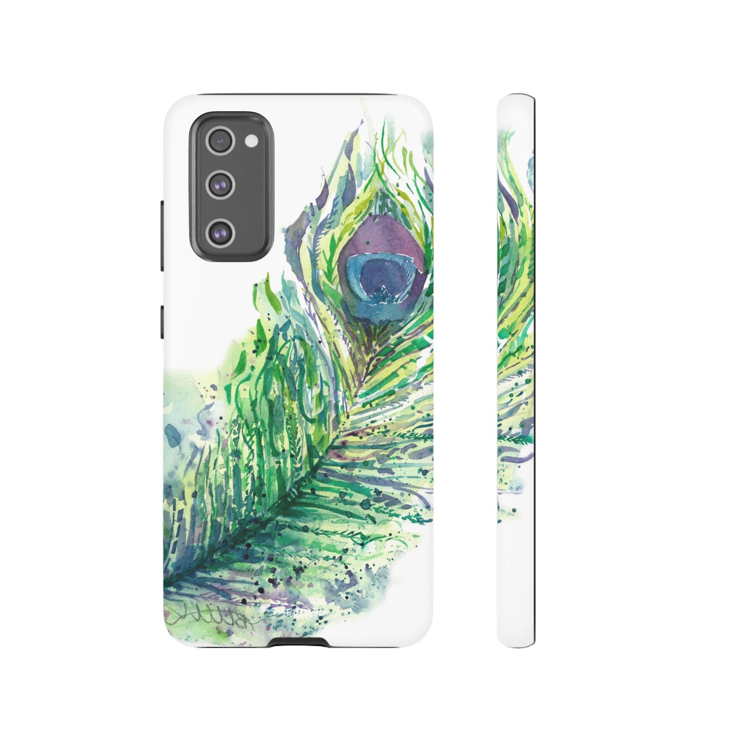 Colorful Peacock Feather Tough Phone Case – Stylish Nature-Inspired Mobile Cover & Unique Gift Idea - Brooke Zitting, LLC