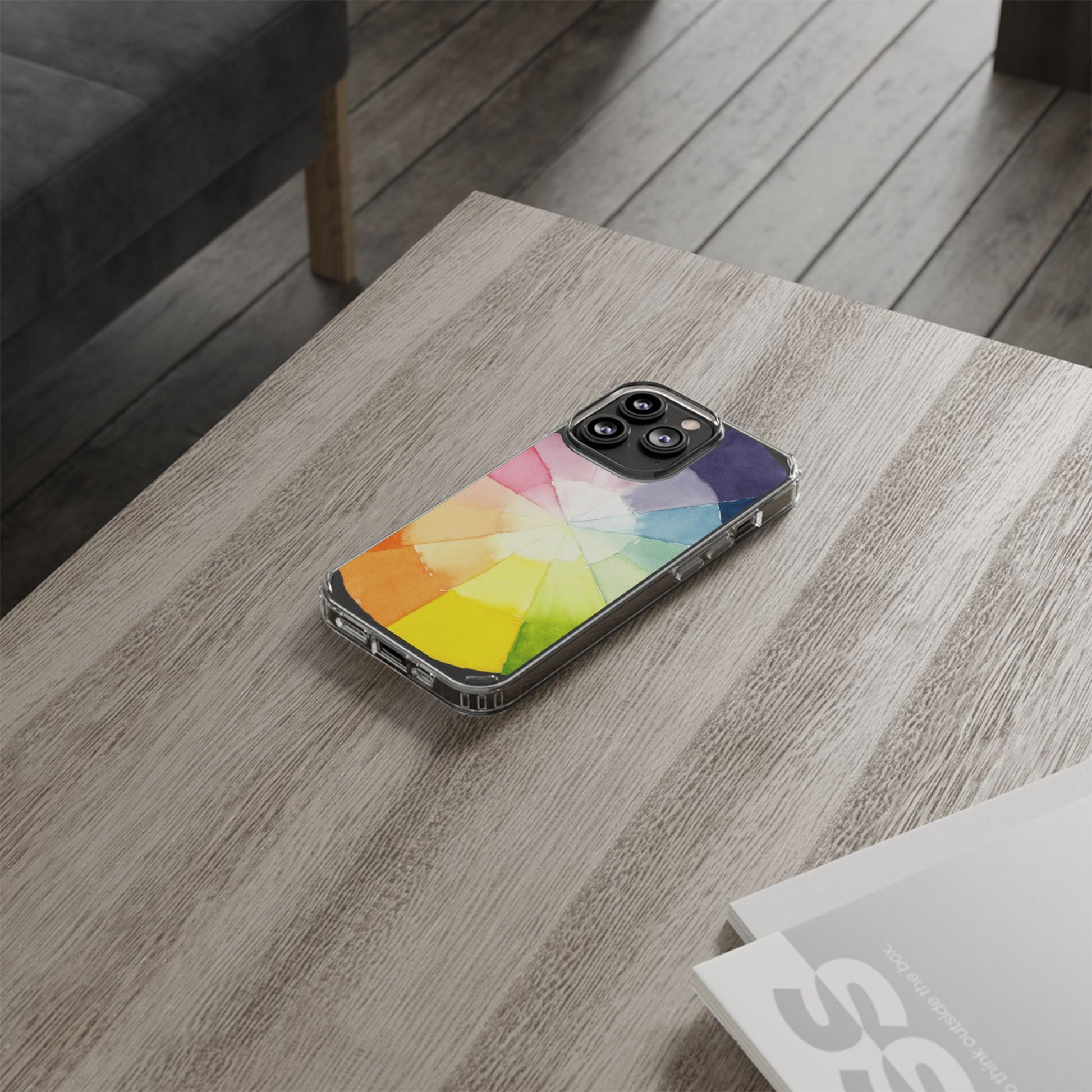 Watercolor Color Wheel Clear Phone Case - Brooke Zitting, LLC