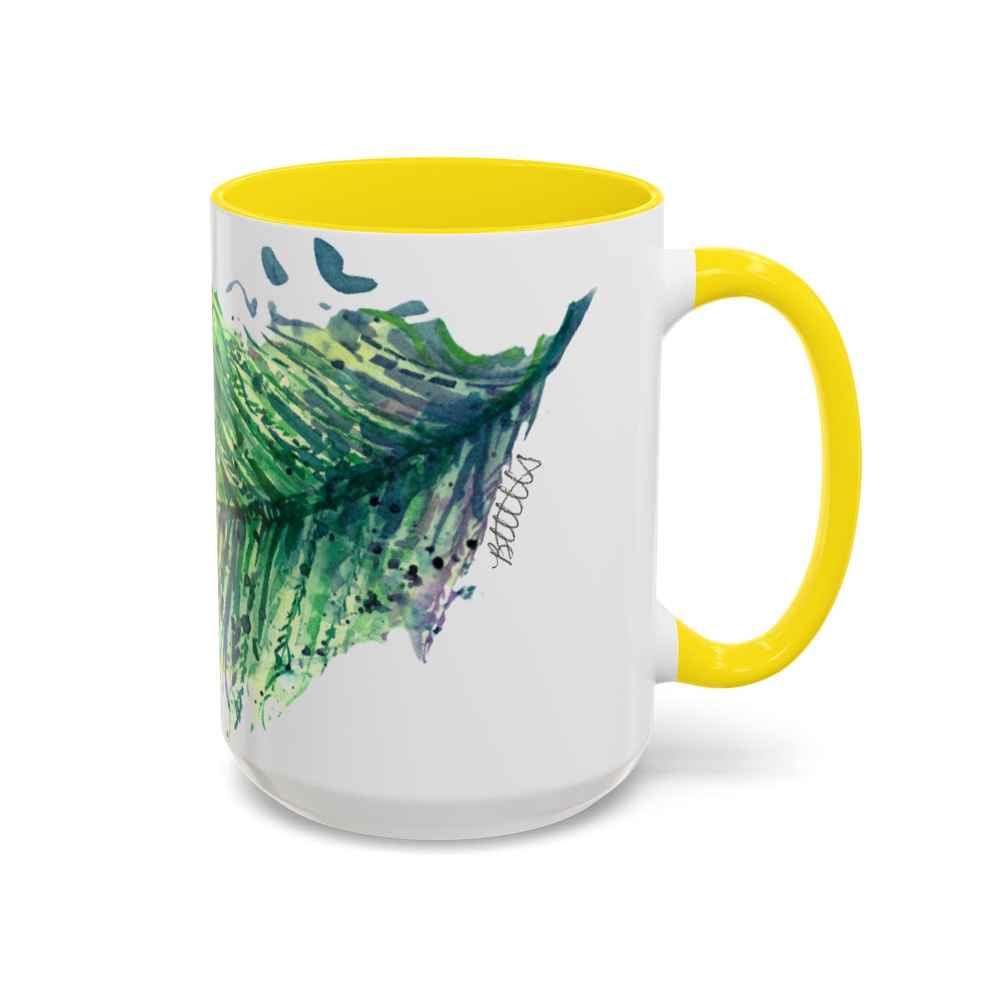 Light as a Feather Peacock Feather Accent Coffee Mug (11, 15oz) - Brooke Zitting, LLC