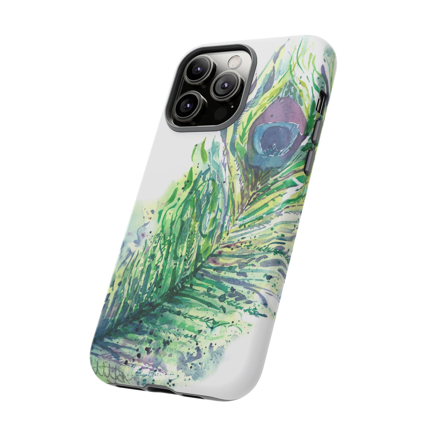 Colorful Peacock Feather Tough Phone Case – Stylish Nature-Inspired Mobile Cover & Unique Gift Idea - Brooke Zitting, LLC