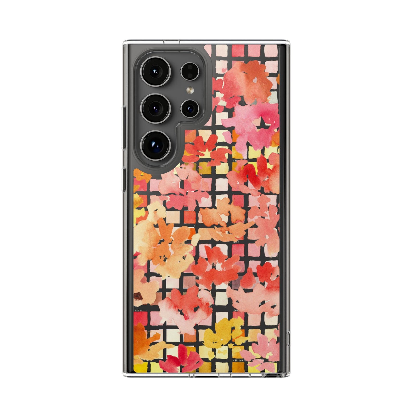 Watercolor Pixel Posy Clear Phone Case - Brooke Zitting, LLC