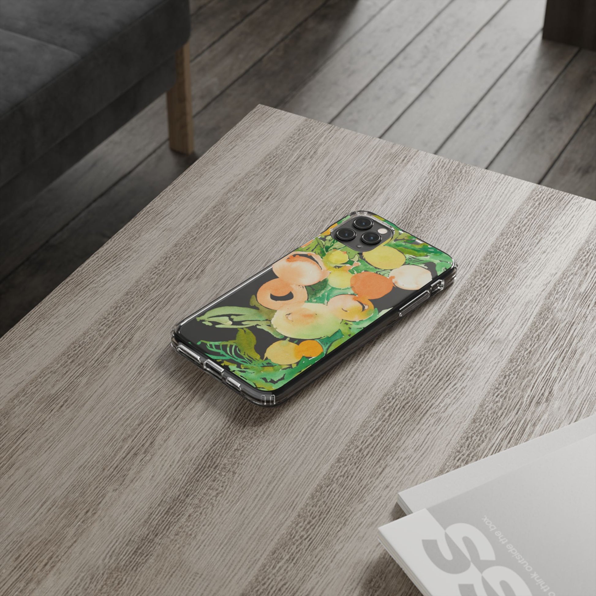 Watercolor Peaches Clear Phone Case - Brooke Zitting, LLC