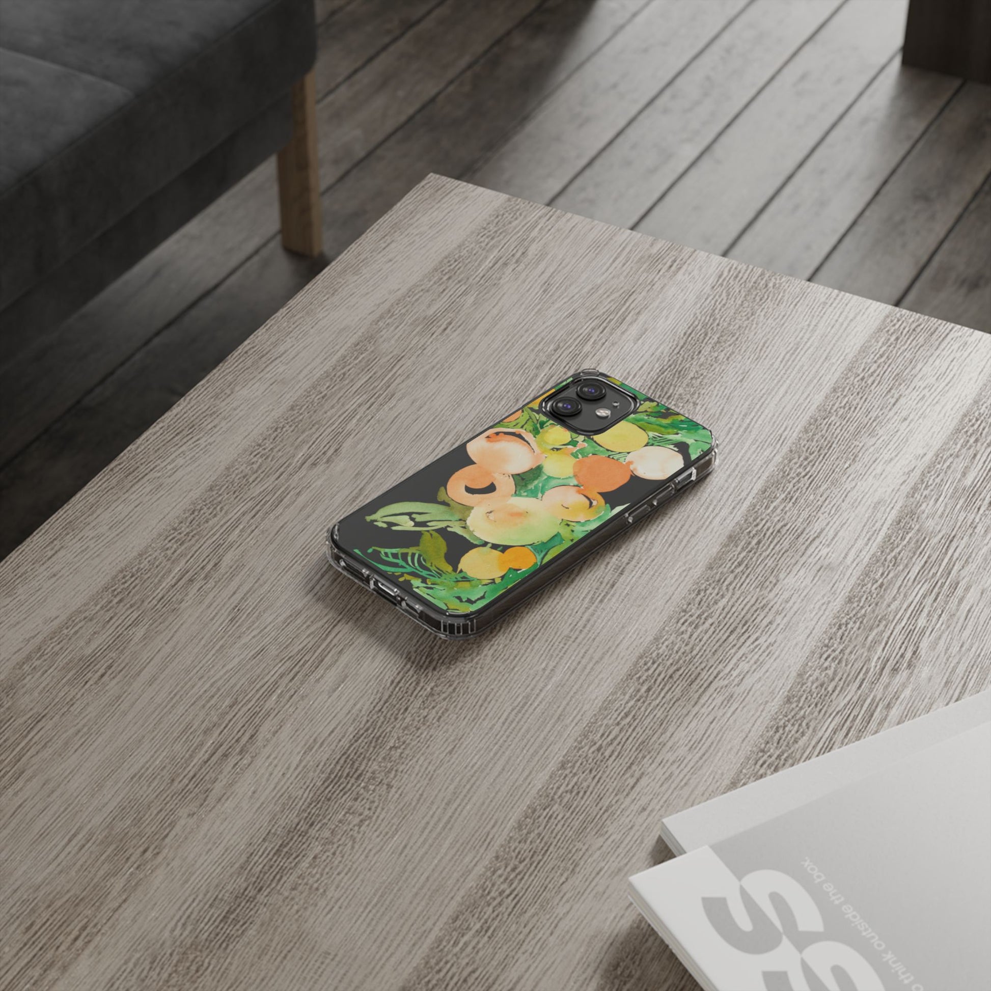 Watercolor Peaches Clear Phone Case - Brooke Zitting, LLC
