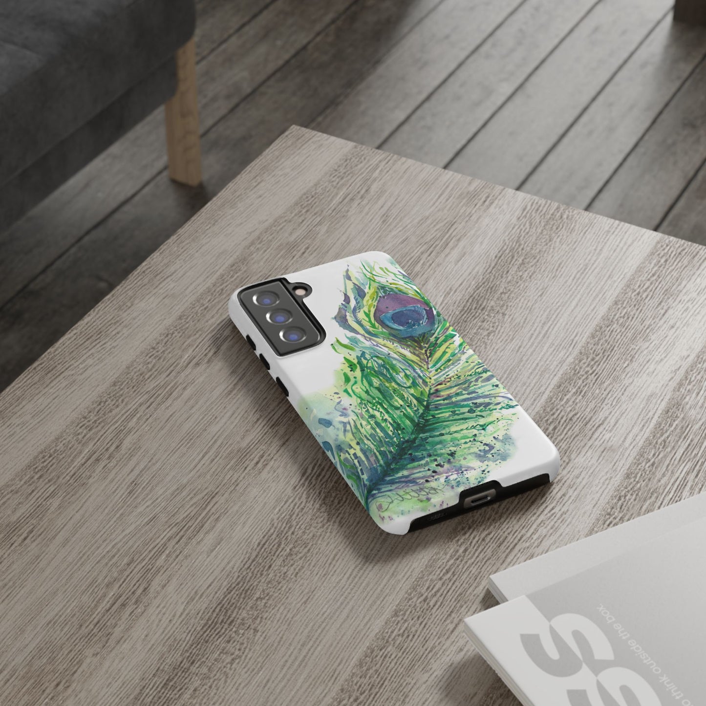 Colorful Peacock Feather Tough Phone Case – Stylish Nature-Inspired Mobile Cover & Unique Gift Idea - Brooke Zitting, LLC