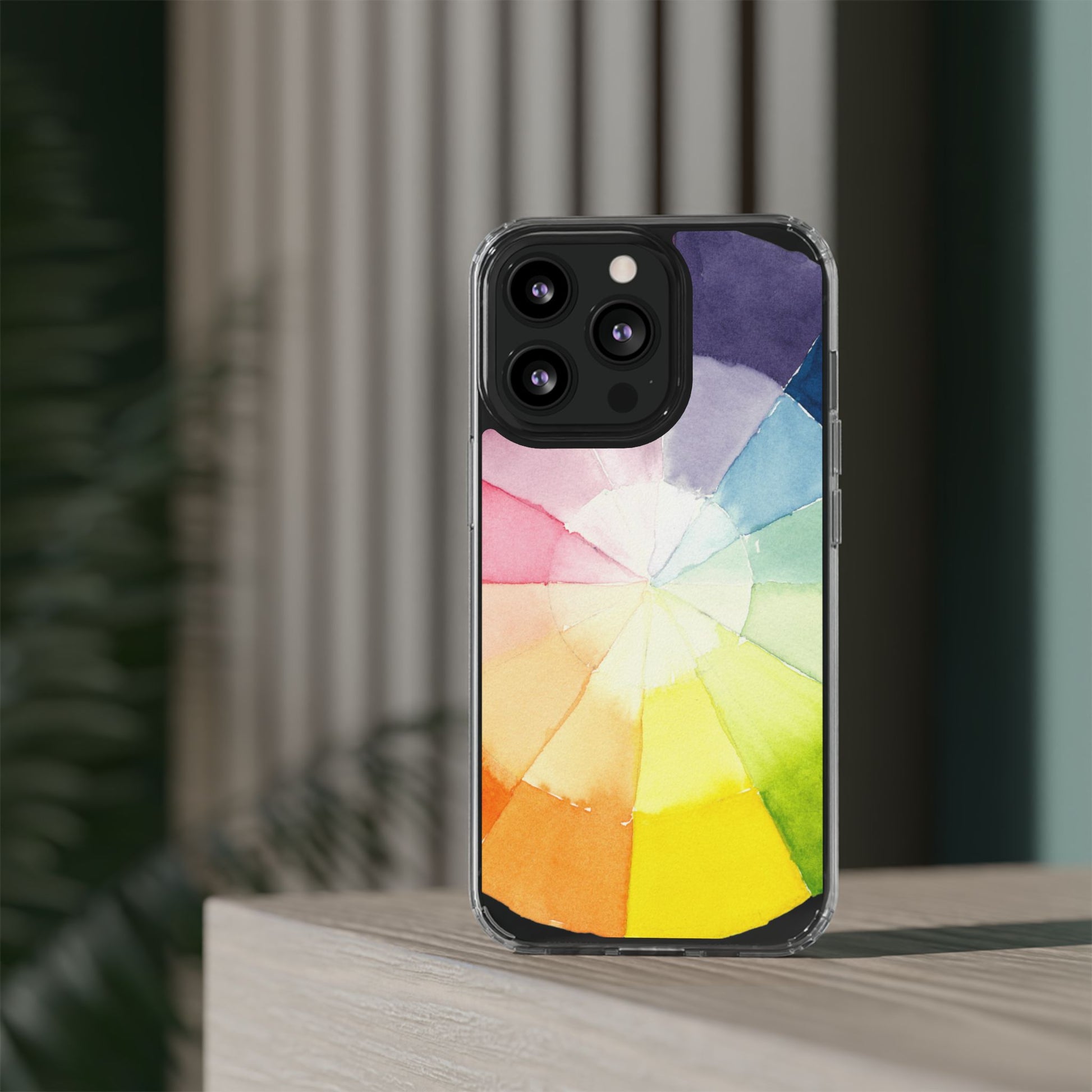 Watercolor Color Wheel Clear Phone Case - Brooke Zitting, LLC