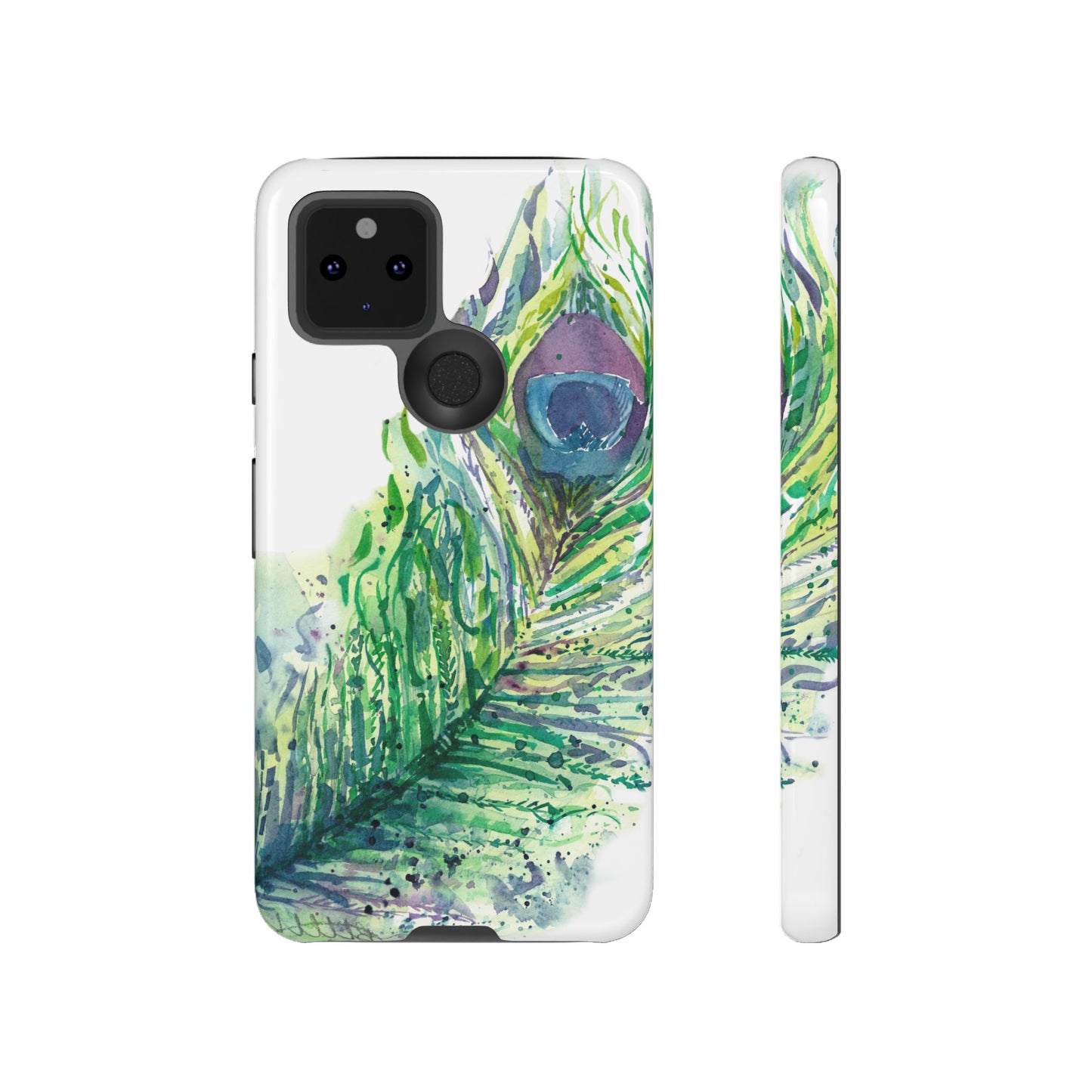 Colorful Peacock Feather Tough Phone Case – Stylish Nature-Inspired Mobile Cover & Unique Gift Idea - Brooke Zitting, LLC