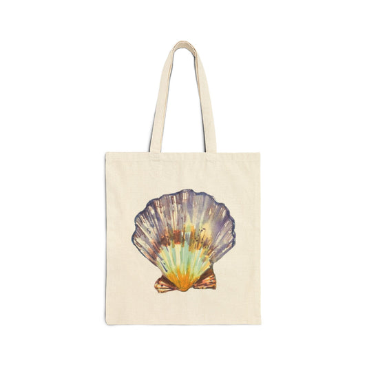 Seashell Cotton Canvas Tote – Eco-Friendly Beach & Shopping Bag for Ocean Lovers - Brooke Zitting, LLC