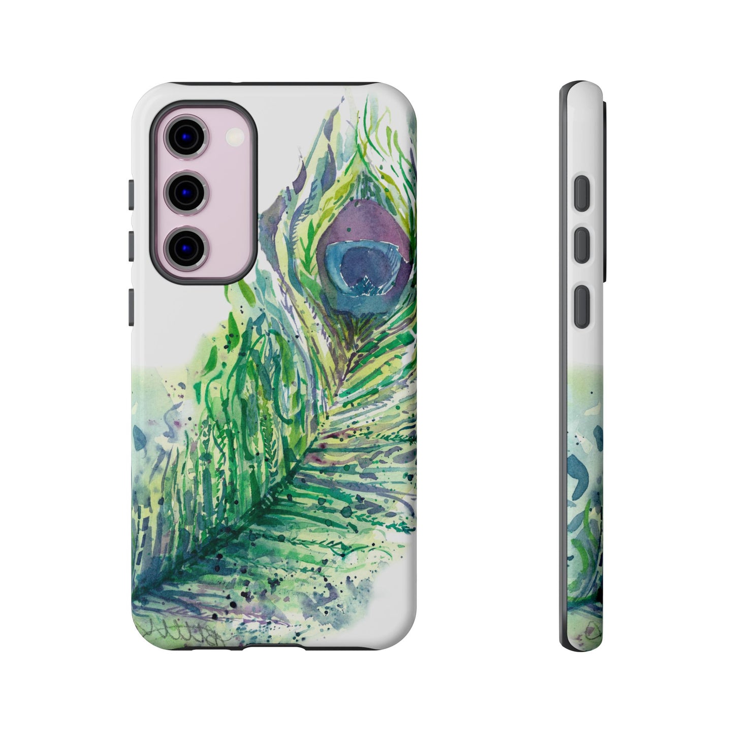 Colorful Peacock Feather Tough Phone Case – Stylish Nature-Inspired Mobile Cover & Unique Gift Idea - Brooke Zitting, LLC