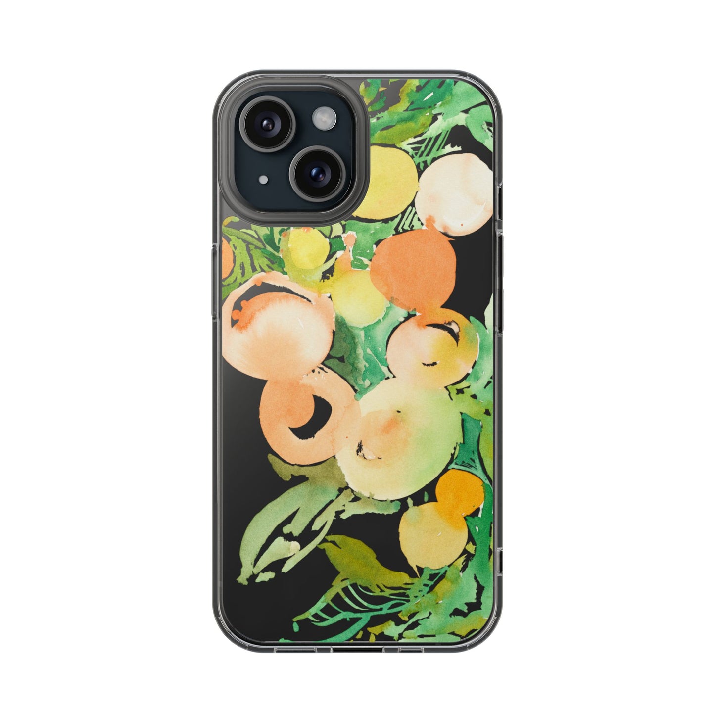 Watercolor Peaches Clear Phone Case - Brooke Zitting, LLC