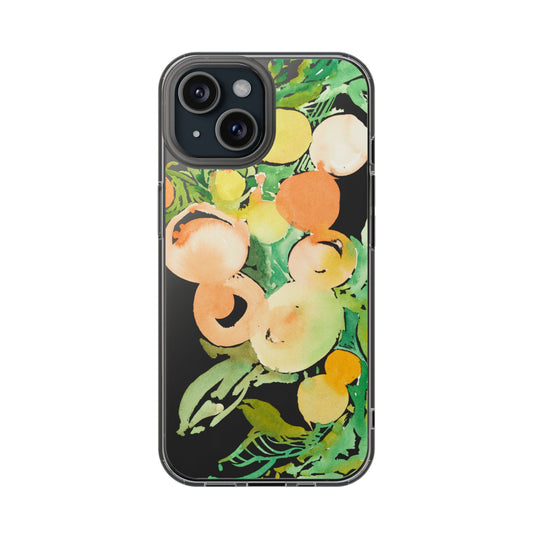 Watercolor Peaches Clear Phone Case - Brooke Zitting, LLC