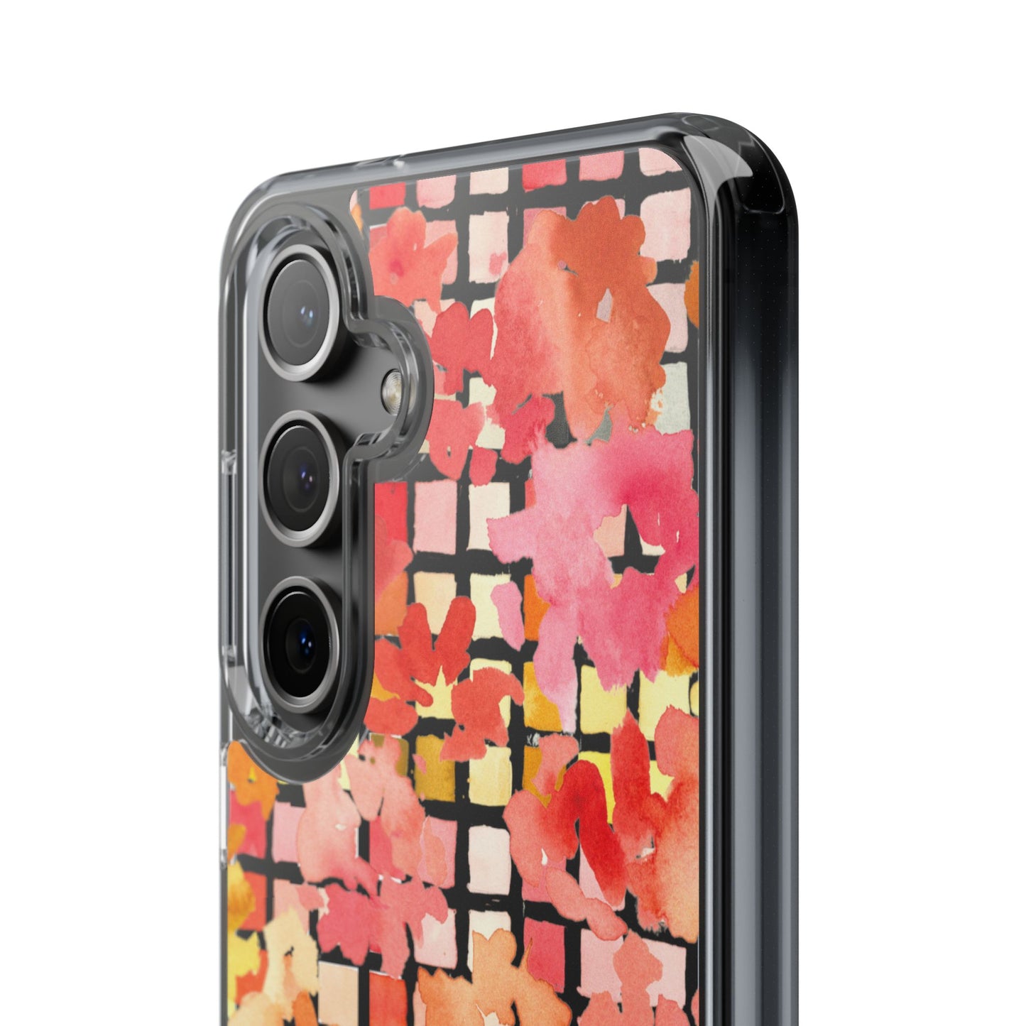 Watercolor Pixel Posy Clear Phone Case - Brooke Zitting, LLC