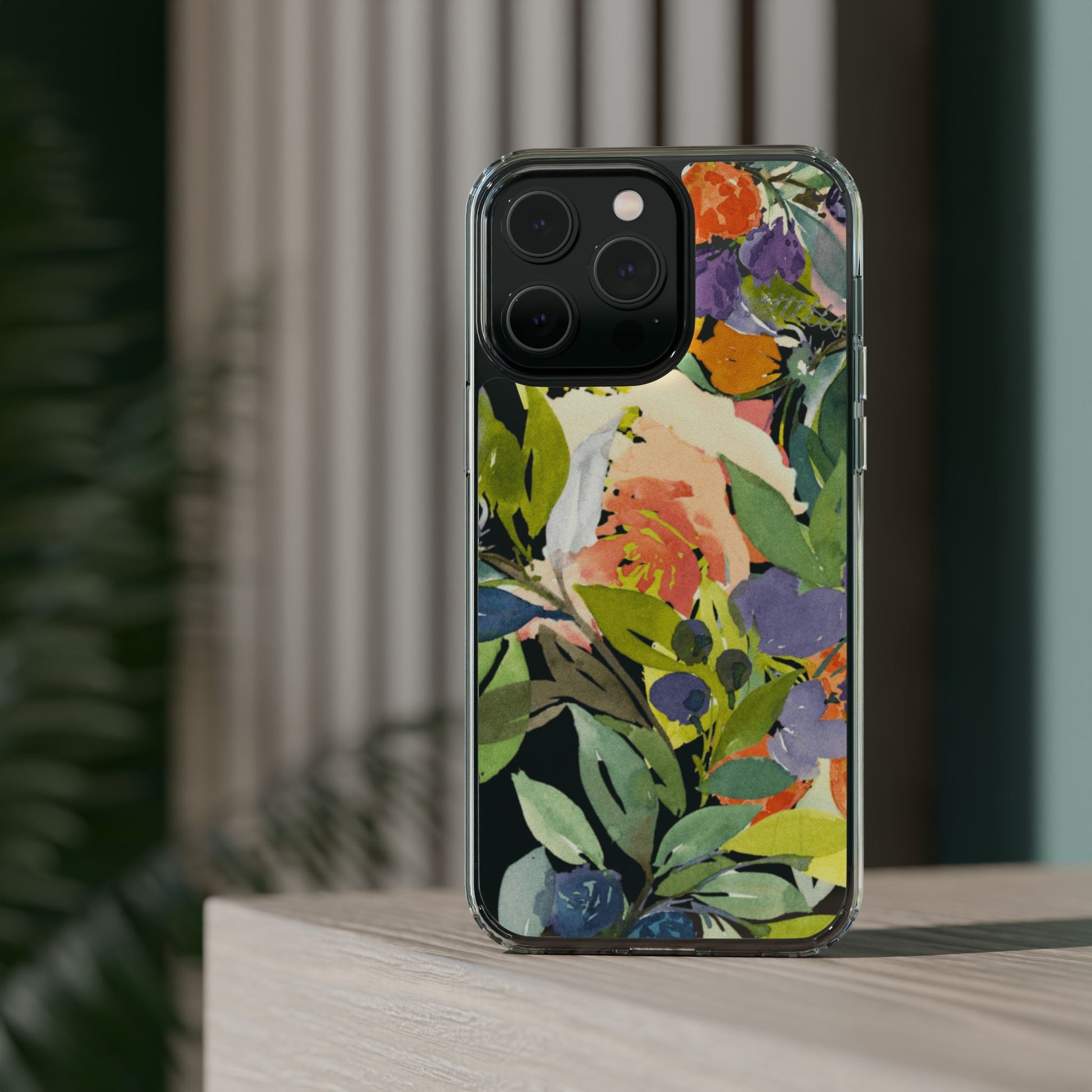 Clear Phone Case with Floral Blooms Design - Brooke Zitting, LLC