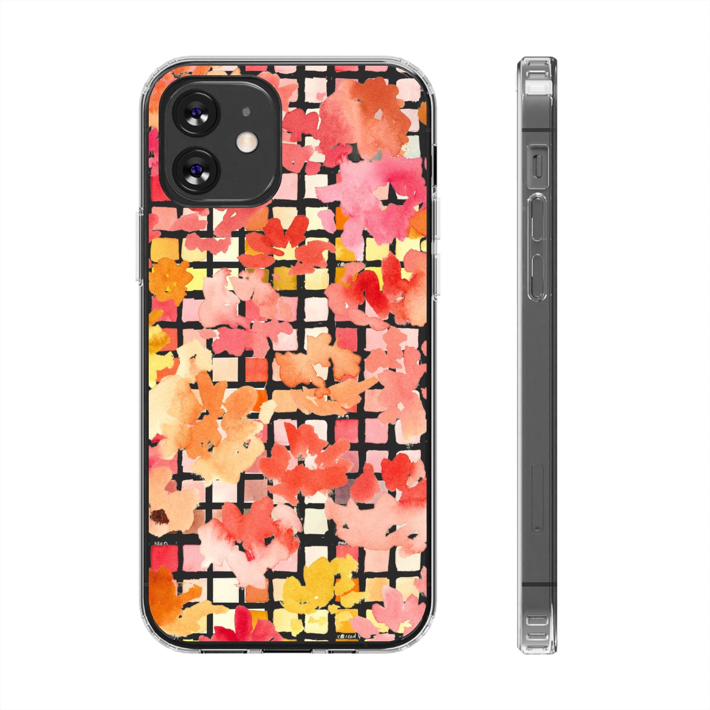 Watercolor Pixel Posy Clear Phone Case - Brooke Zitting, LLC