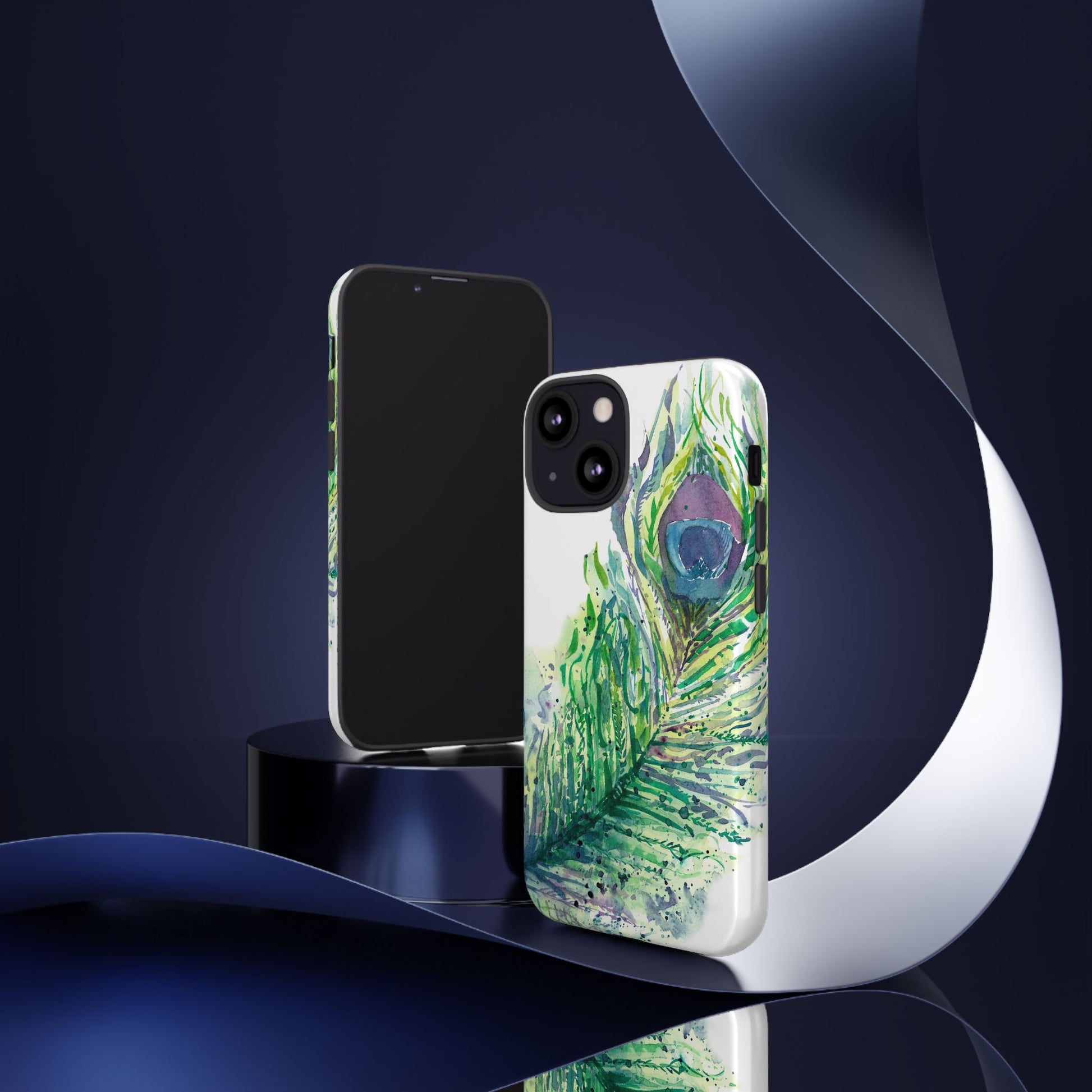Colorful Peacock Feather Tough Phone Case – Stylish Nature-Inspired Mobile Cover & Unique Gift Idea - Brooke Zitting, LLC
