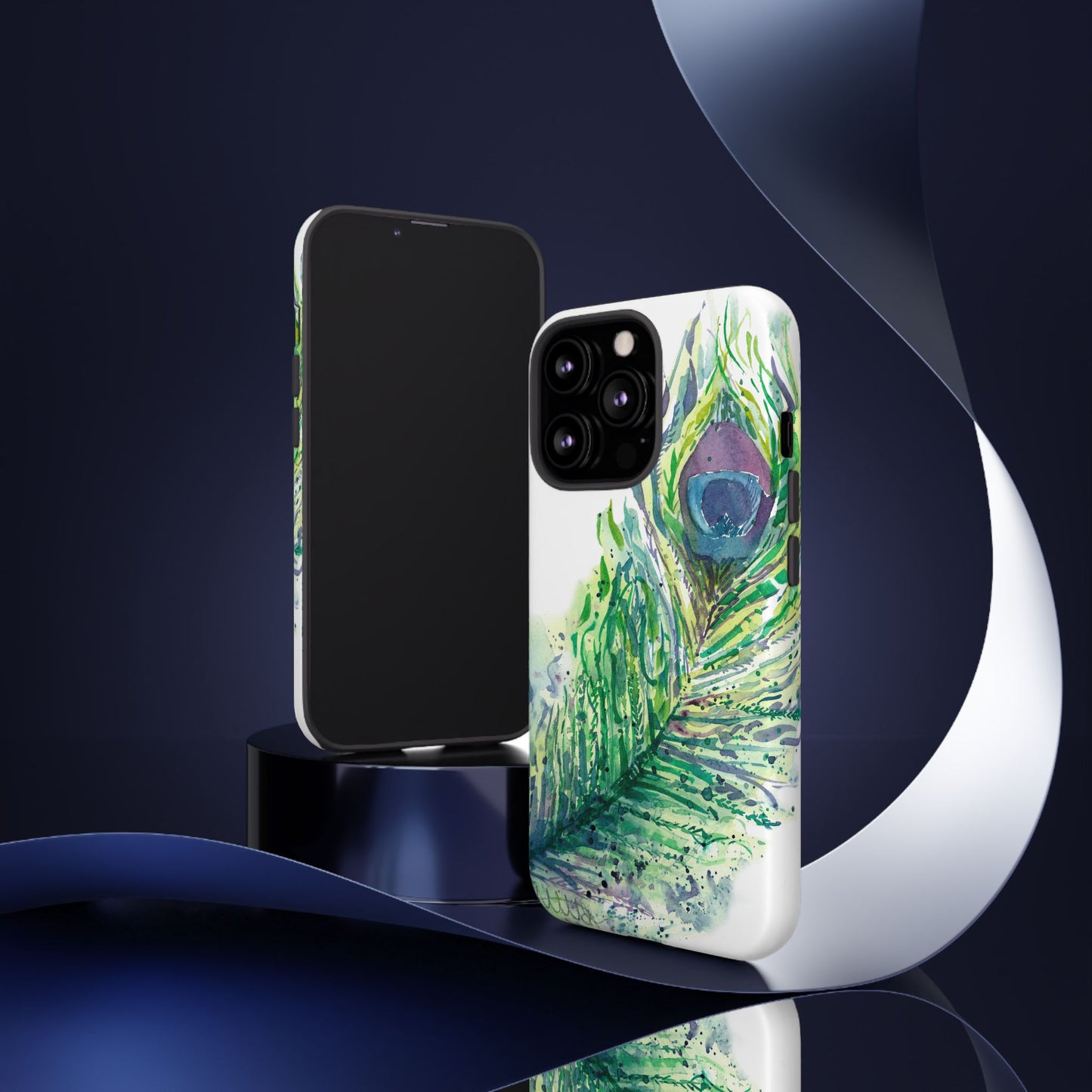 Colorful Peacock Feather Tough Phone Case – Stylish Nature-Inspired Mobile Cover & Unique Gift Idea - Brooke Zitting, LLC