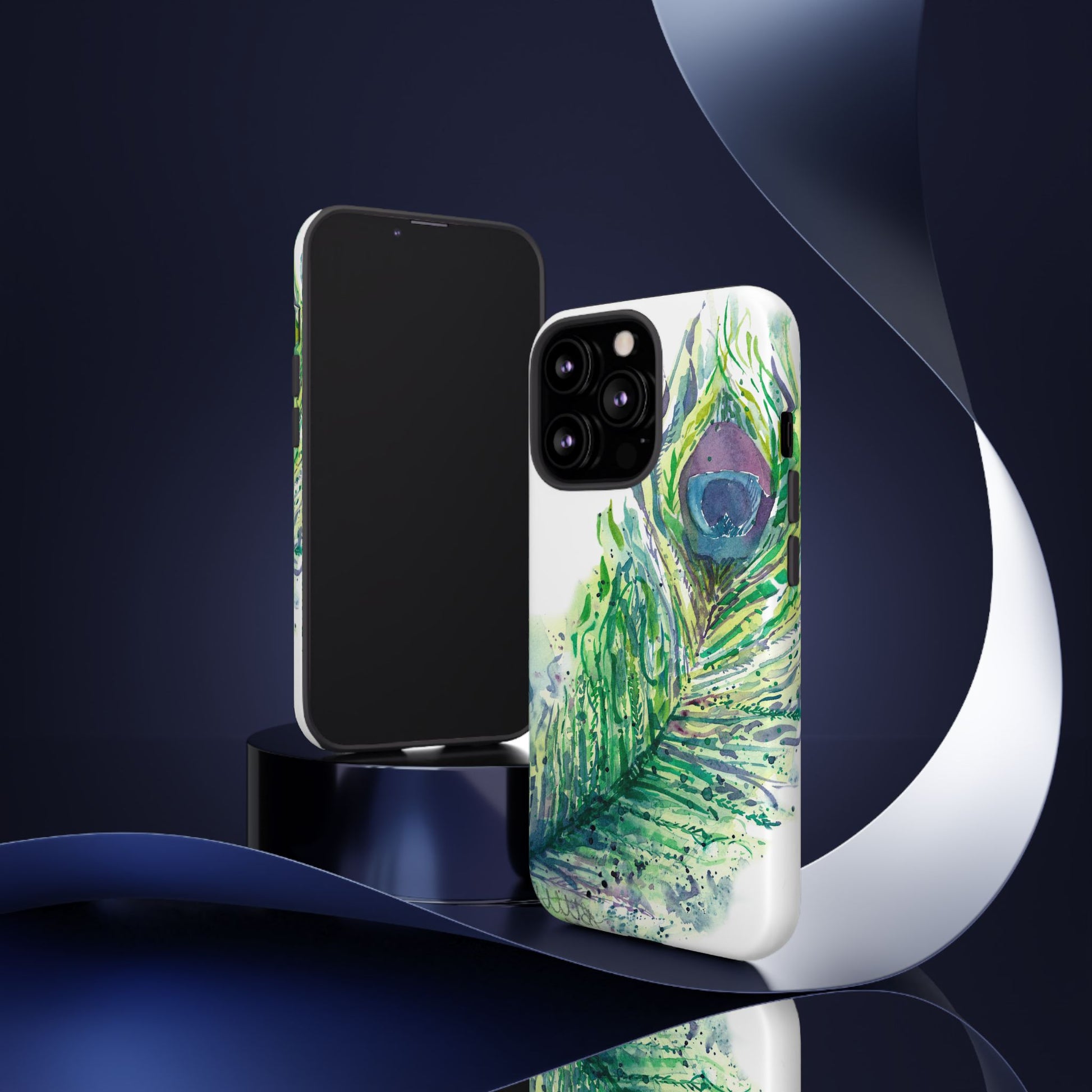 Colorful Peacock Feather Tough Phone Case – Stylish Nature-Inspired Mobile Cover & Unique Gift Idea - Brooke Zitting, LLC