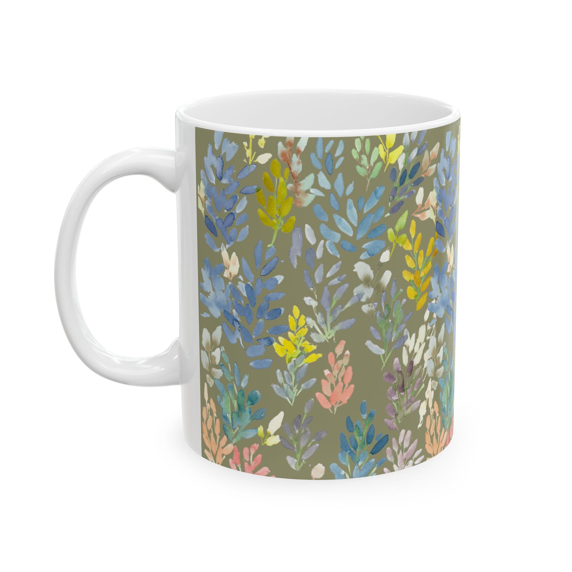 The Petal Parade Ceramic Mug in Sage Green - Perfect Gift (11oz, 15oz) - Brooke Zitting, LLC