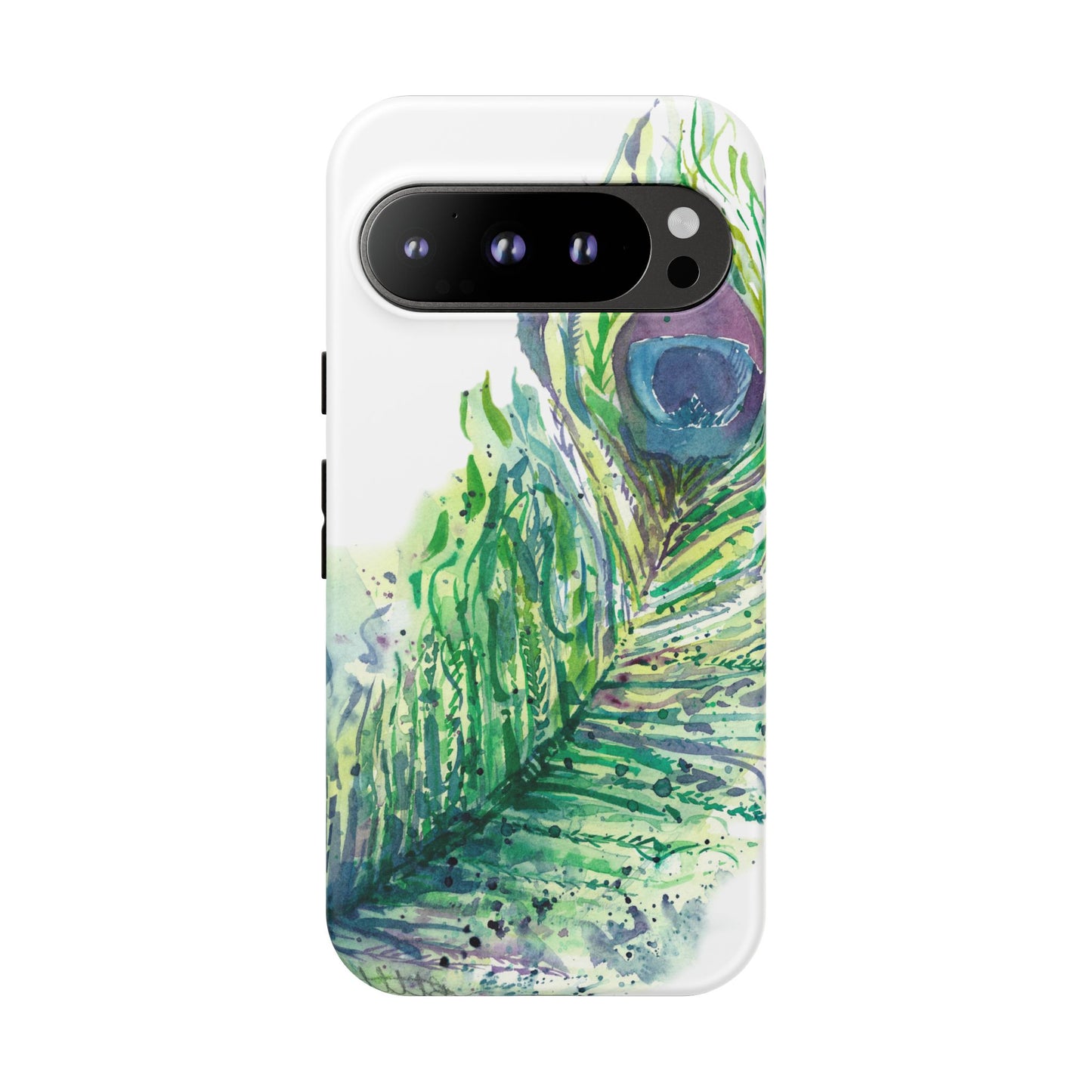 Colorful Peacock Feather Tough Phone Case – Stylish Nature-Inspired Mobile Cover & Unique Gift Idea - Brooke Zitting, LLC