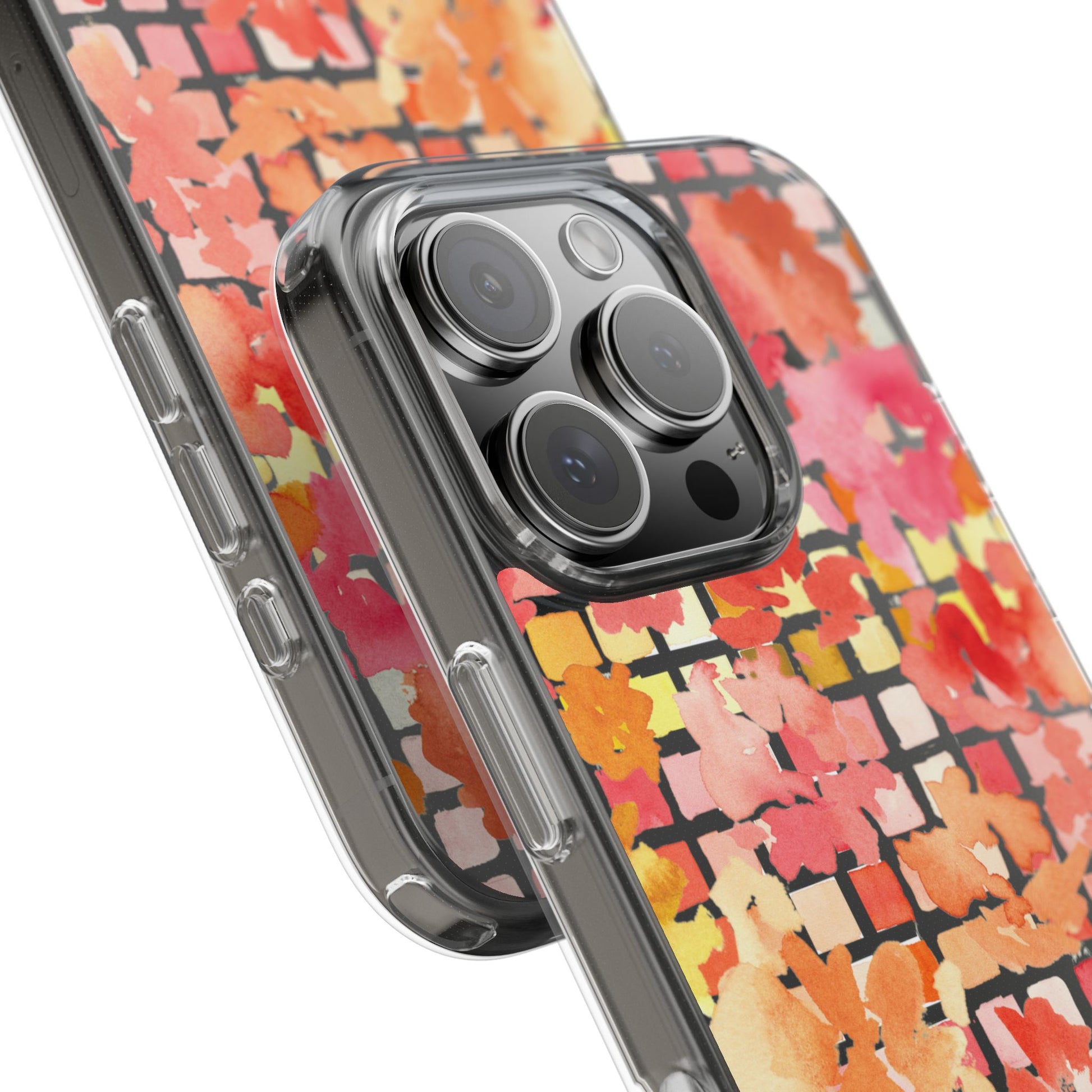 Watercolor Pixel Posy Clear Phone Case - Brooke Zitting, LLC