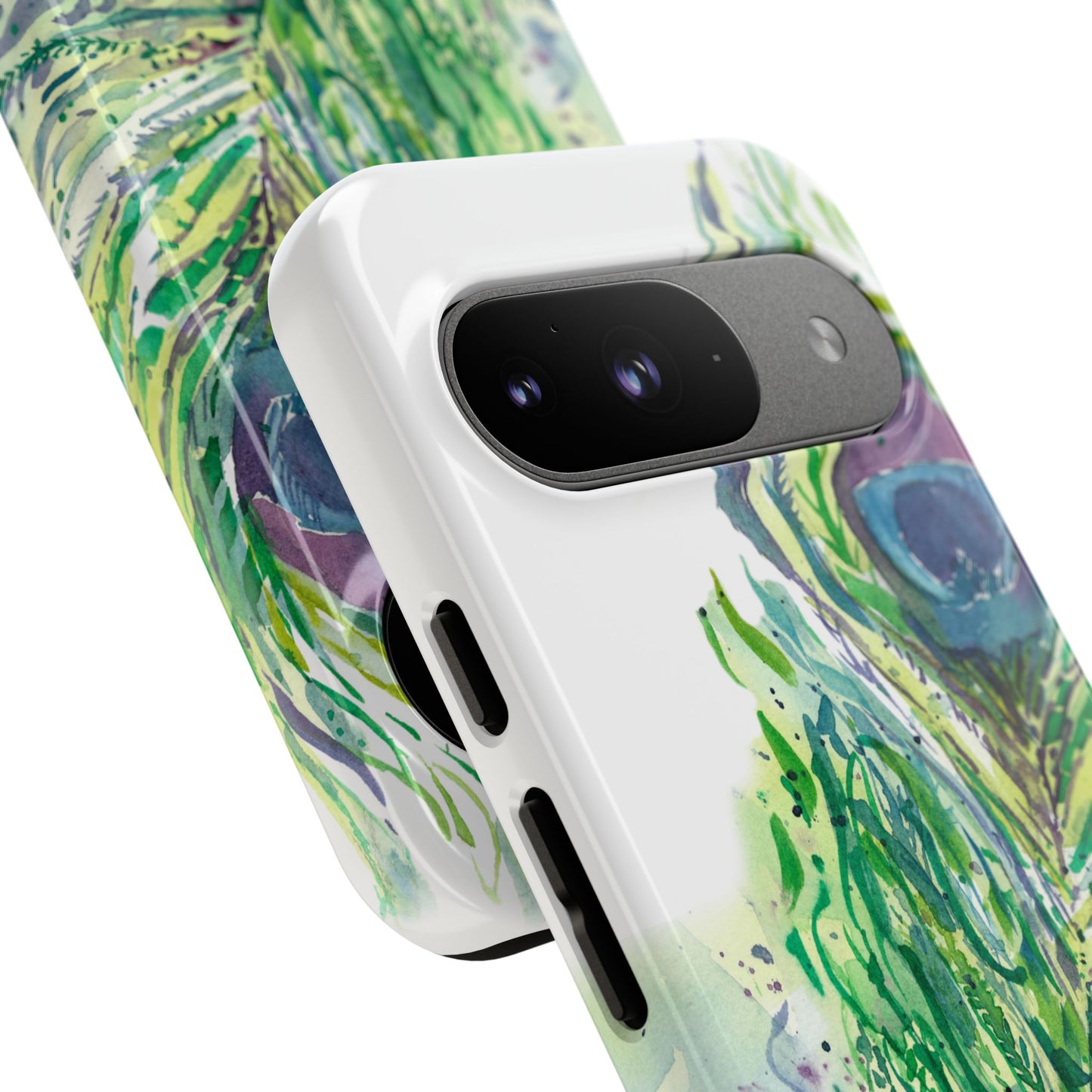 Colorful Peacock Feather Tough Phone Case – Stylish Nature-Inspired Mobile Cover & Unique Gift Idea - Brooke Zitting, LLC