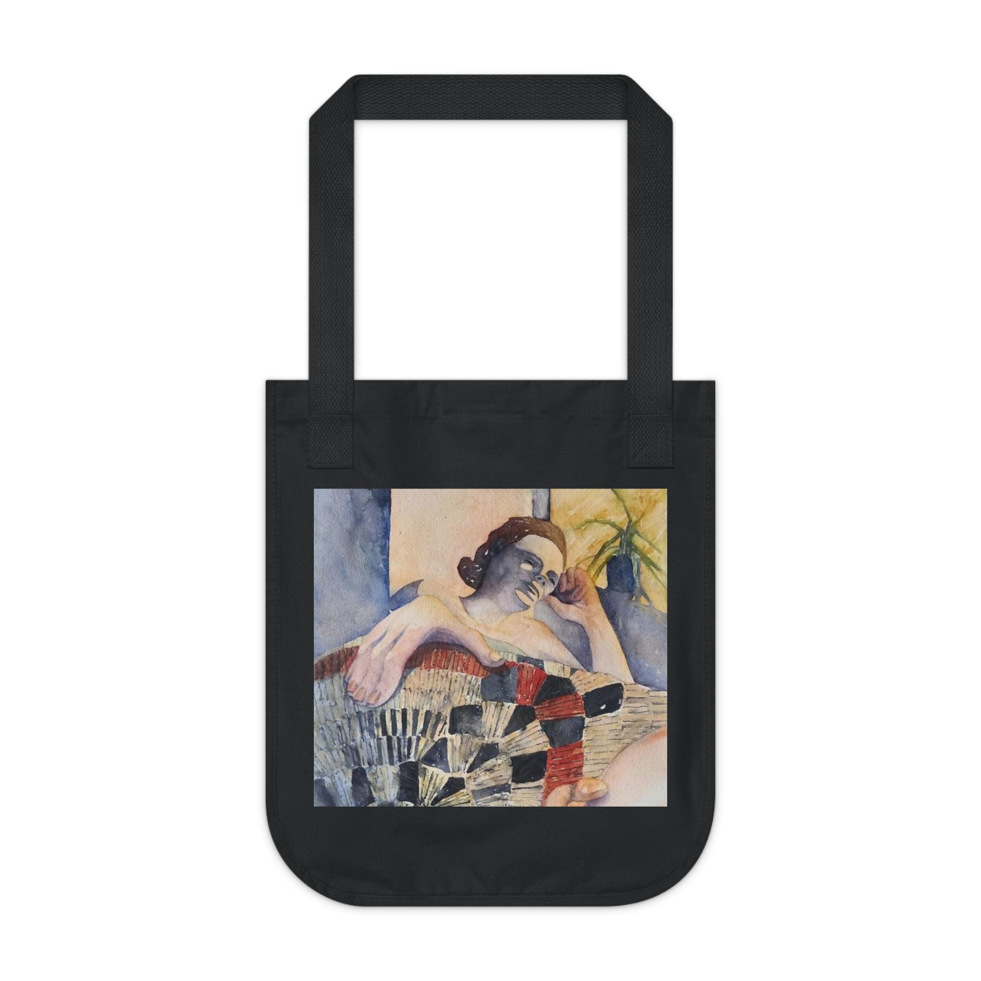 Sunroom Repose Watercolor Design Organic Canvas Tote – Eco-Friendly, Watercolor Fine Art, Reusable Bag for Art Lovers - Brooke Zitting, LLC