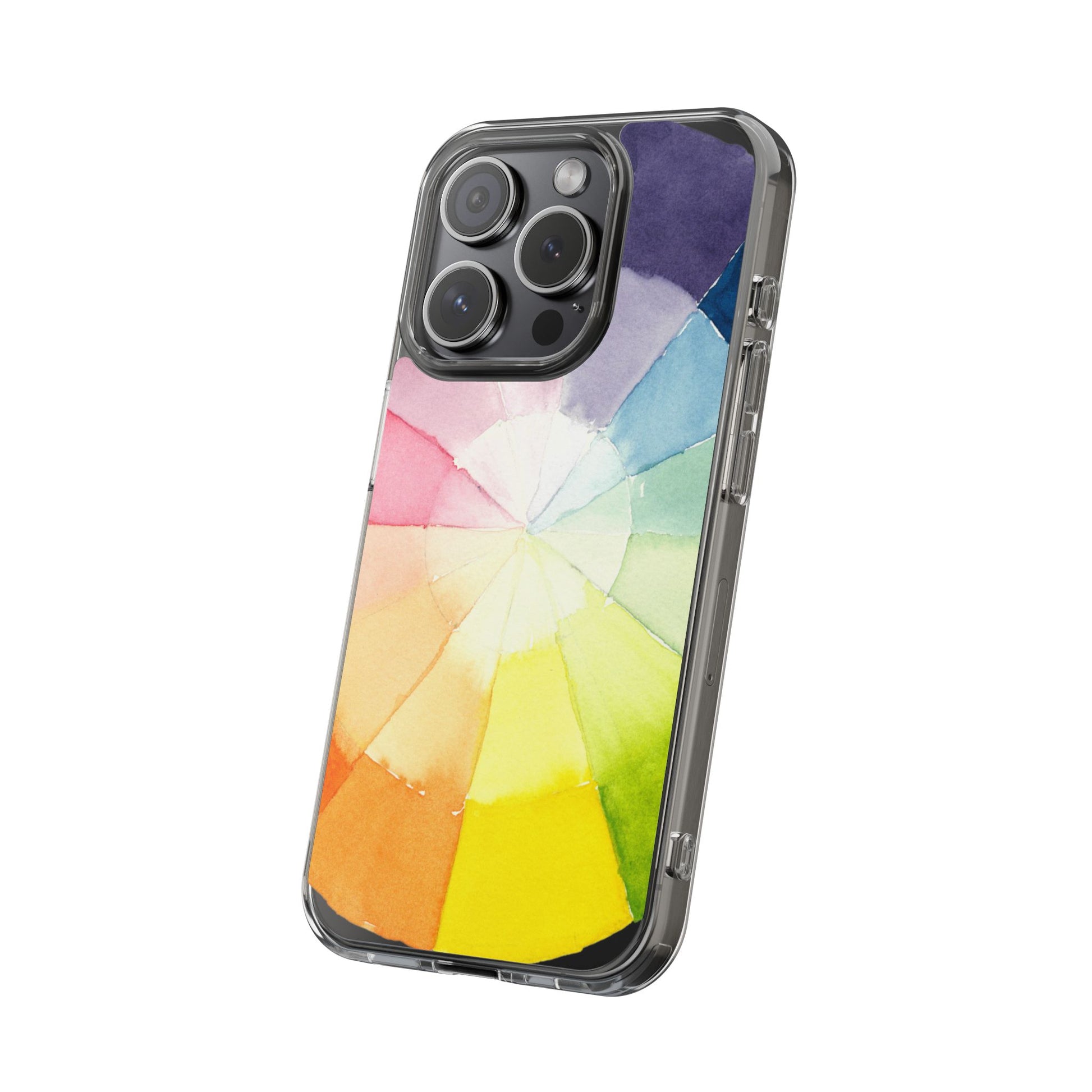 Watercolor Color Wheel Clear Phone Case - Brooke Zitting, LLC