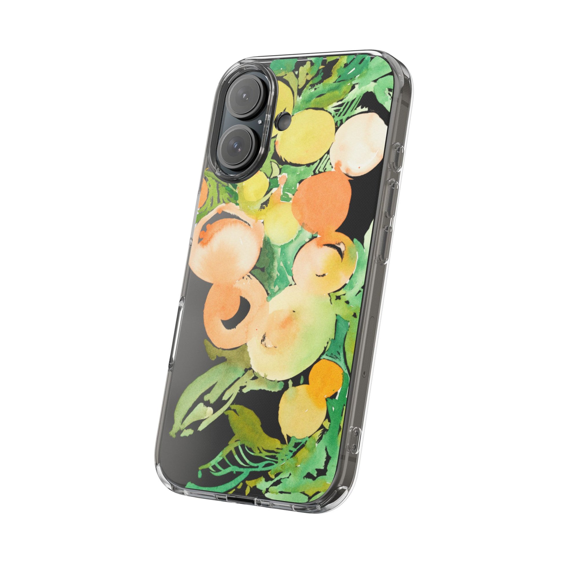 Watercolor Peaches Clear Phone Case - Brooke Zitting, LLC
