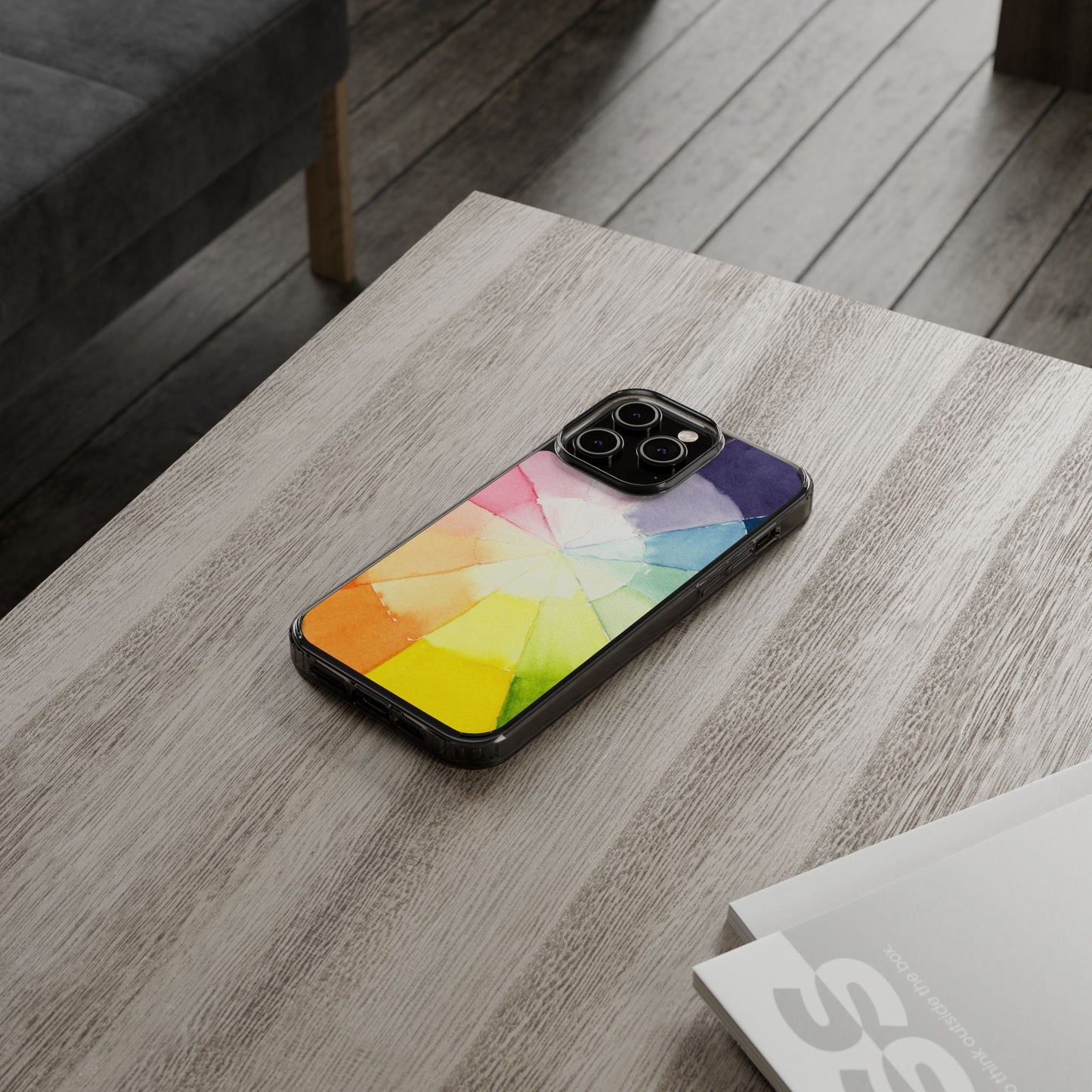 Watercolor Color Wheel Clear Phone Case - Brooke Zitting, LLC