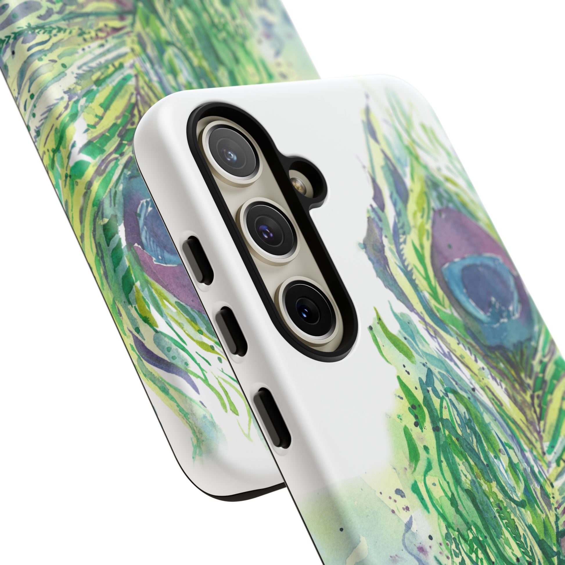 Colorful Peacock Feather Tough Phone Case – Stylish Nature-Inspired Mobile Cover & Unique Gift Idea - Brooke Zitting, LLC