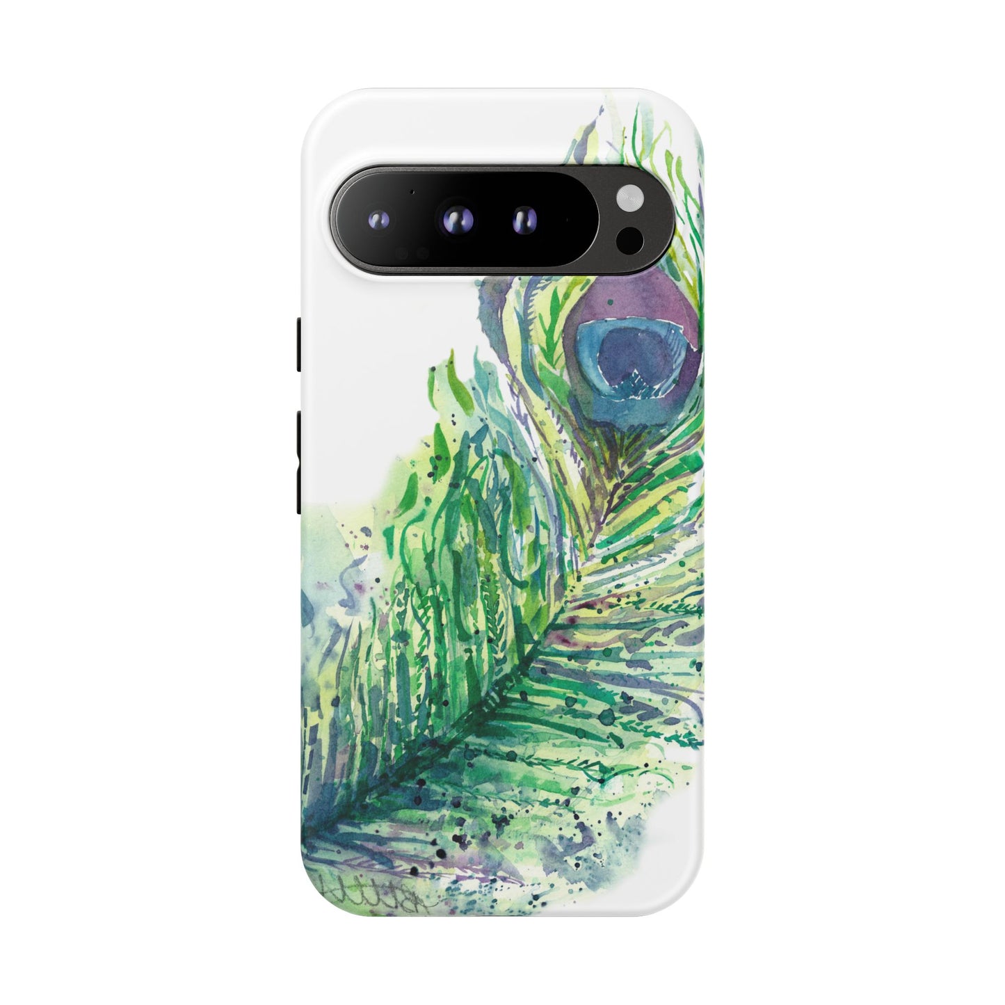 Colorful Peacock Feather Tough Phone Case – Stylish Nature-Inspired Mobile Cover & Unique Gift Idea - Brooke Zitting, LLC